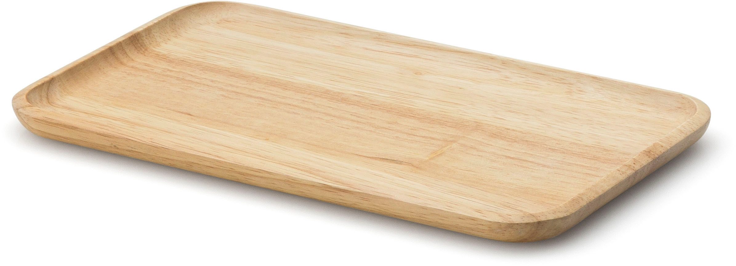 Continenta Tablett rechteckig, Gummibaum 22x13x1,2cm, Holzwerkstoff, (1-tlg), rechteckig, Gummibaum 22x13x1,2cm