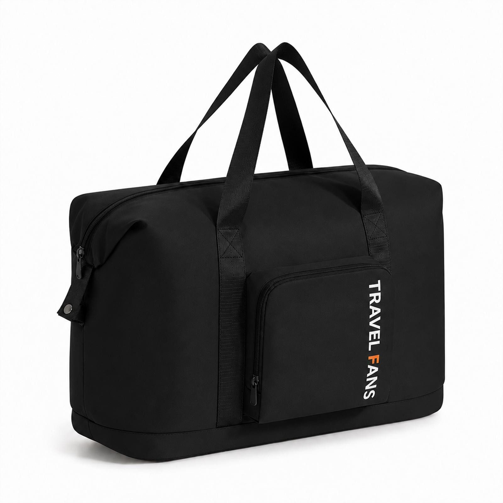 VERCO Reisetasche faltbar mit Trolley Schlaufe und Frontfach (1-tlg), Faltbare Handgepäcktasche für Reisen mit Kofferhalterung