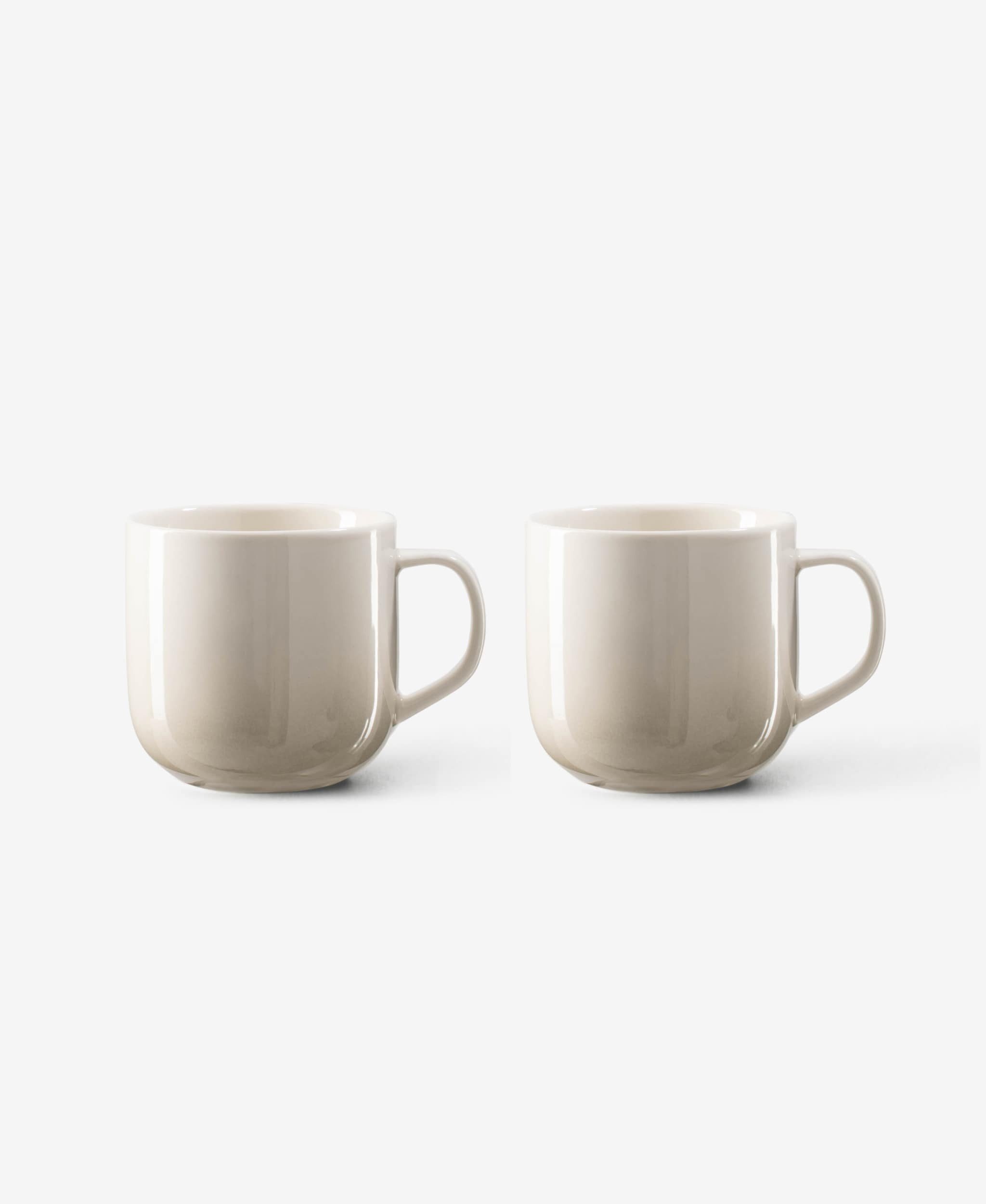 GLAMIRA Kaffeeservice Organisches graues Tassenset mit Sprühglasur (2-tlg), 2 Personen, New Bone, Organisches Grau Sprühglasur