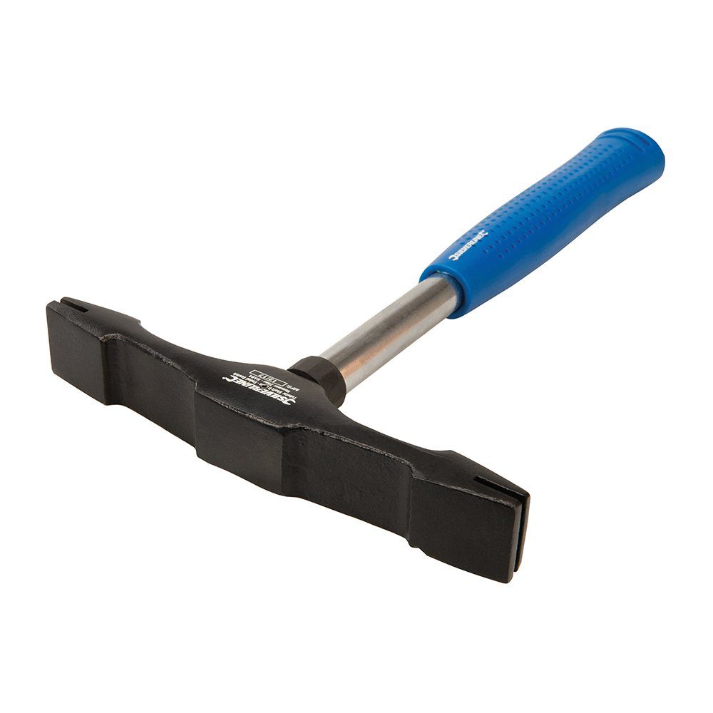 Plattenverlegehammer Mörtelhammer mit zwei Pinnen und Stahlrohrstiel 709 g