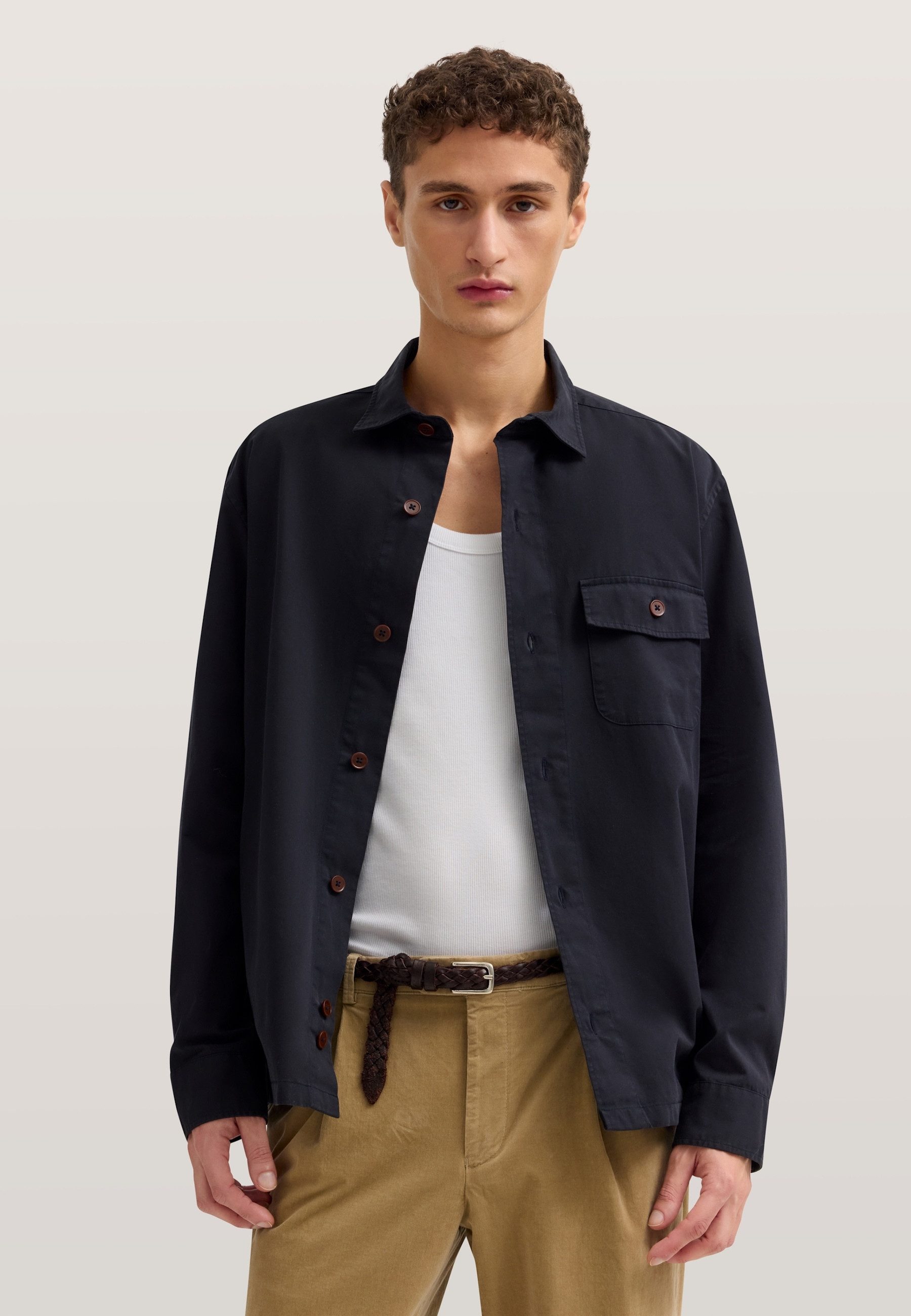 bugatti Langarmhemd Regular Fit im Overshirt-Style