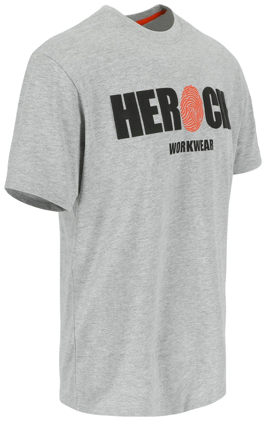 Herock T-Shirt ENI Baumwolle, Herock®-Aufdruck, grau mit Rundhals, angenehmes Tragegefühl