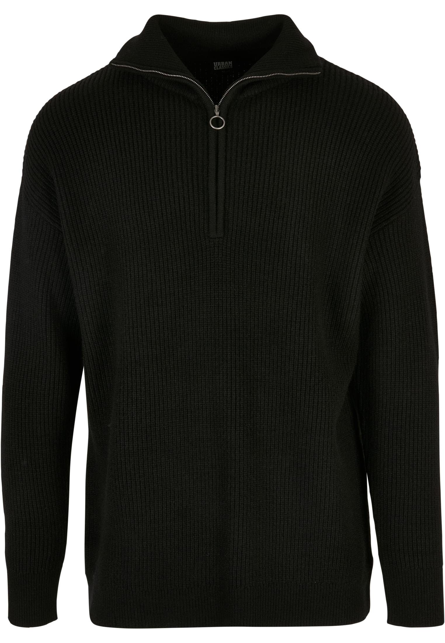 (1-tlg) URBAN Oversized Herren CLASSICS black Troyer Knitted Sweater