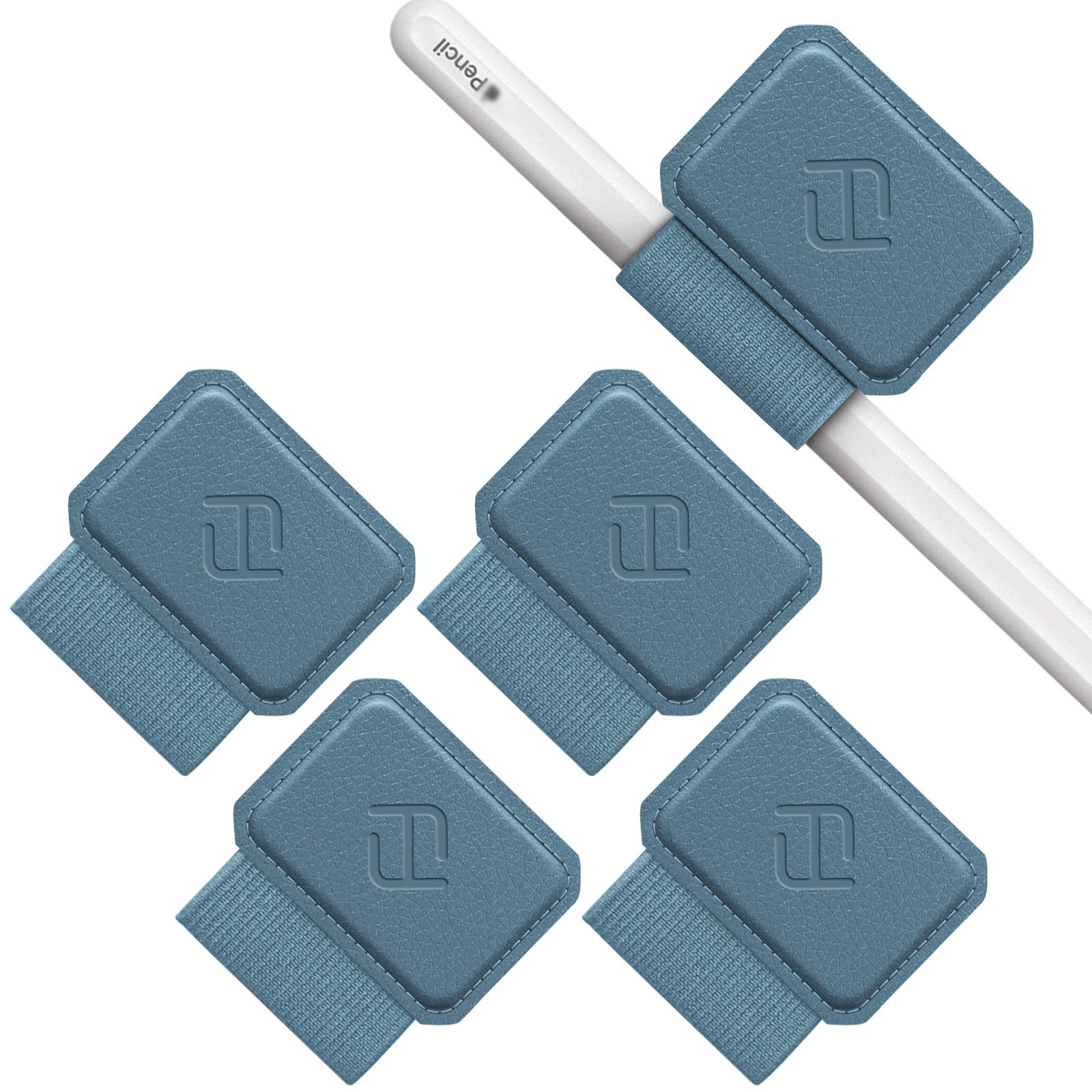 Fintie Stifthülle 4 Stück Stifthalter Selbstklebend für Apple Pencil und Stylus Stift, Elastisch Kunstleder Pen Loop Holder für Notizbuch, Kalender, Tablet