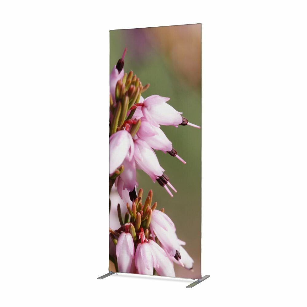 Showdown Displays Paravent 100-200 Pinke Blume Erica - Aluminiumrahmen - Schwarz (1 St)
