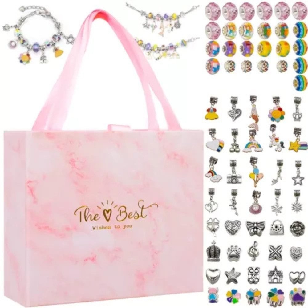 KRUZZEL Bettelarmband Set Armband Herstellungsset (Spar-Set, 1-tlg., Schmuck), Schmuckherstellung für Kinder