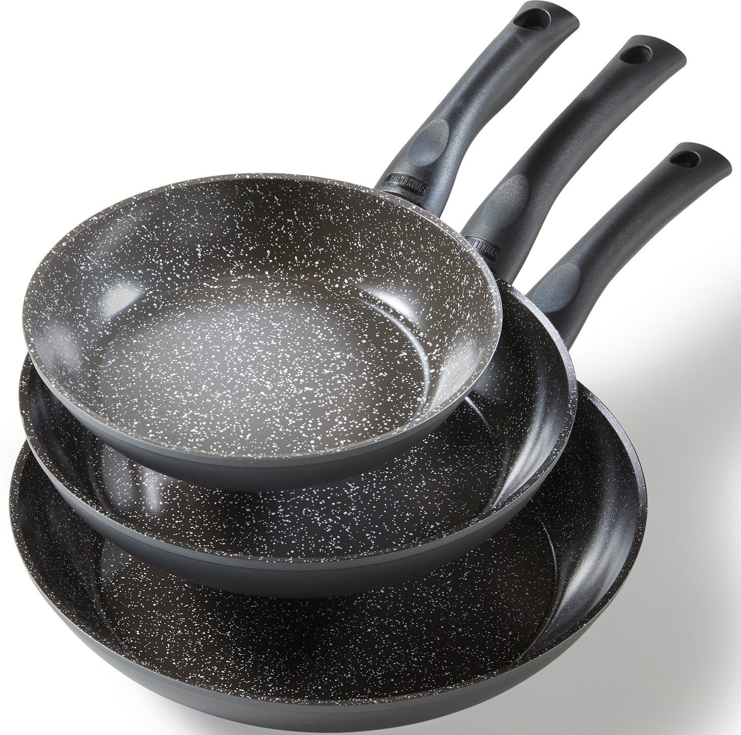 STONELINE Pfannen-Set CERAMIC, Aluminium (Set, 3-tlg., je 1 Bratpfanne Ø 20/24/28 cm, H: 4,5/5/5,5 cm, - 1,0/1,7/2,7 l), Induktion