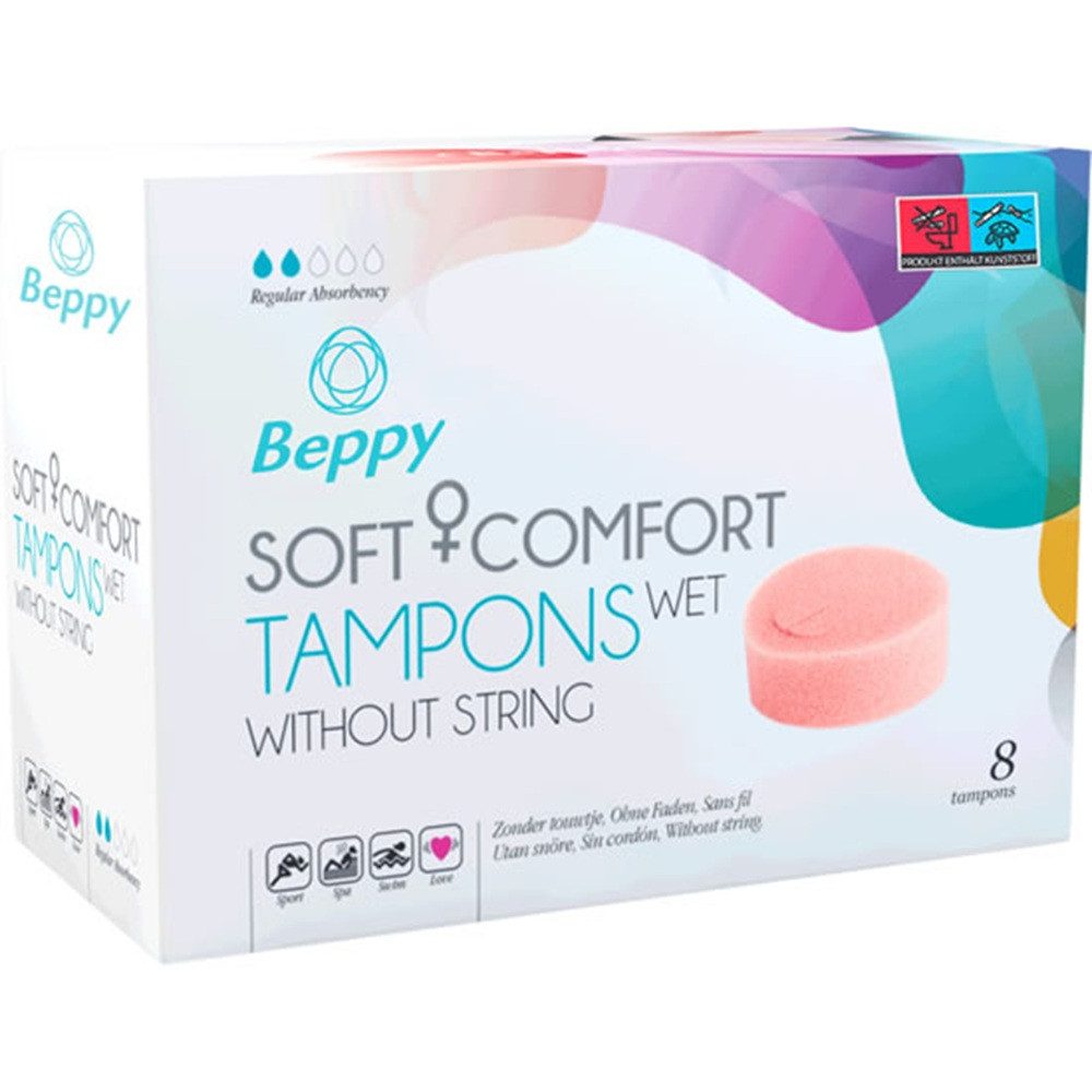 Beppy Tampons WET, 8-St., Soft + Comfort Tampons, ohne Fädchen