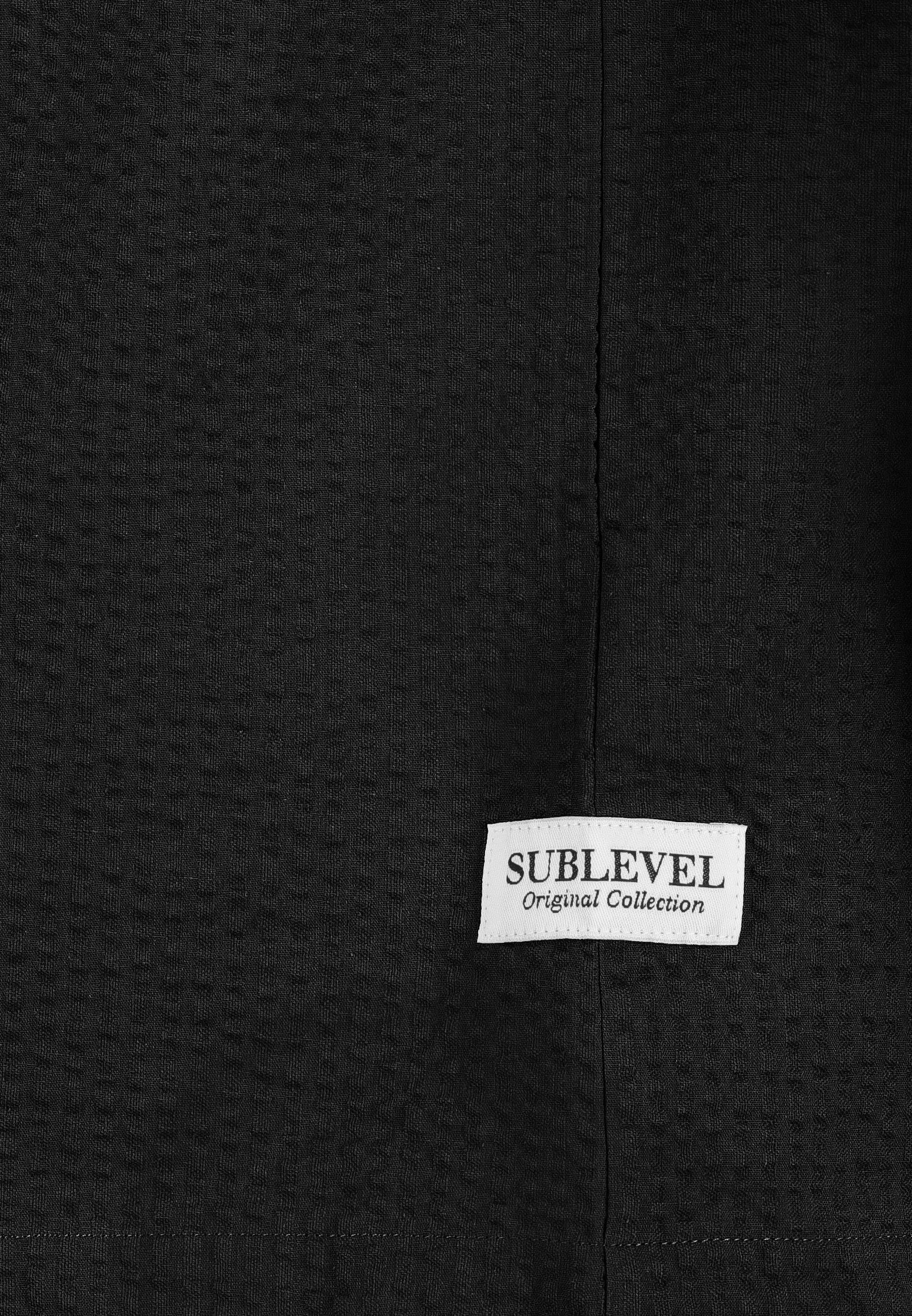 SUBLEVEL Kurzarmhemd Strukturiertes Design Kragen Kurzarm Knopfverschluss ( günstig online kaufen