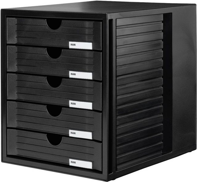 HAN Schubladenbox HAN SYSTEMBOX 1450-13 Schubladenbox Schwarz DIN A4, DIN C4 Anzahl der