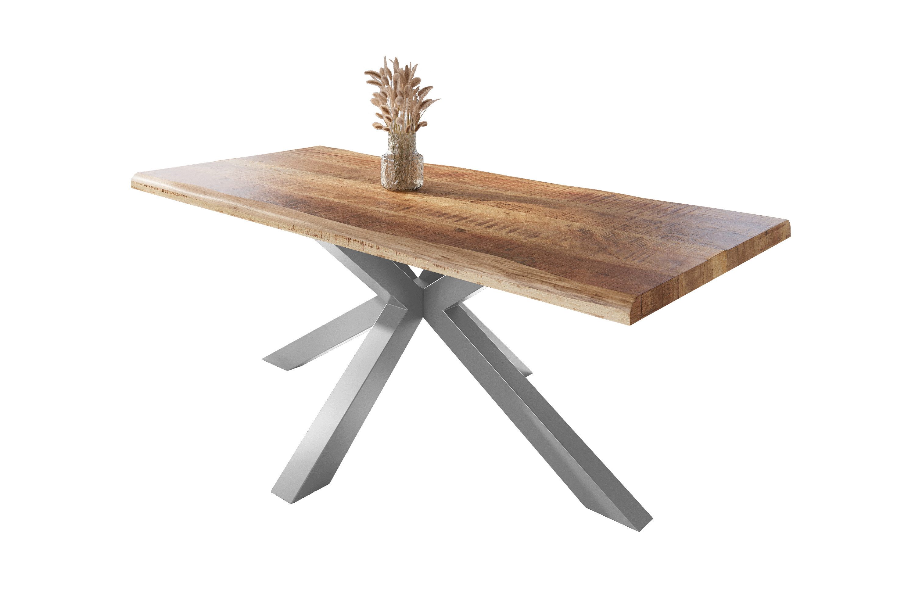 SAM® Esstisch Waves_Spider, Mangoholz, gedoppelte Tischplatte, günstig online kaufen