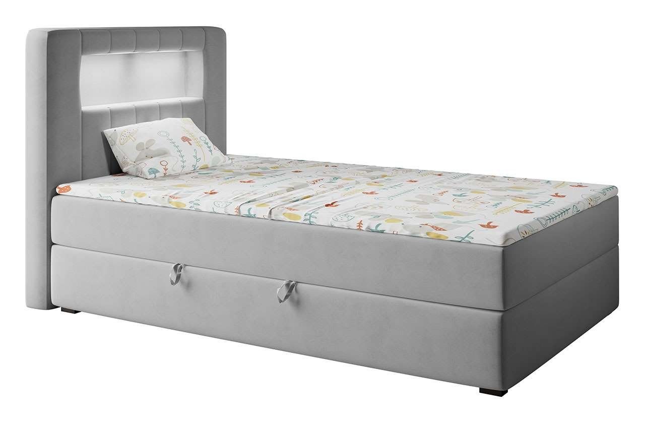 Kinderzimmer, Funktionsbett Kinderbett JUNIOR, Grau Bett MÖBEL MKS Boxspringbetten für GOLD 1 Einzelbetten