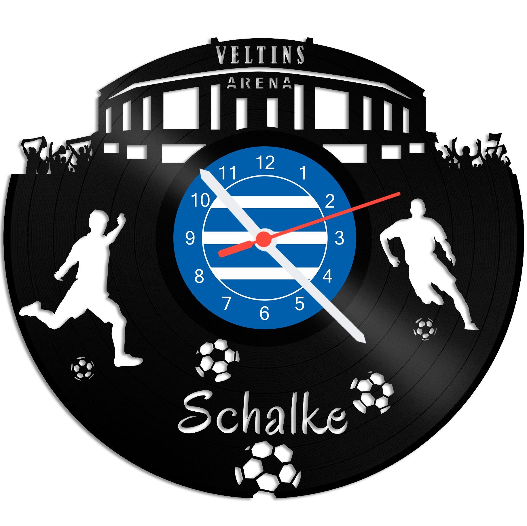 GRAVURZEILE Wanduhr Schallplattenuhr Schalke - 100% Vereinsliebe - Fußball günstig online kaufen