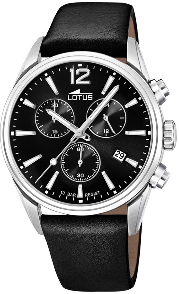 Herren Uhren Lotus Quarzuhr UL18691/3 LOTUS Herren Uhr Sport 18691/3 Leder, Herren Armbanduhr rund, groß (ca. 42mm), Lederarmban
