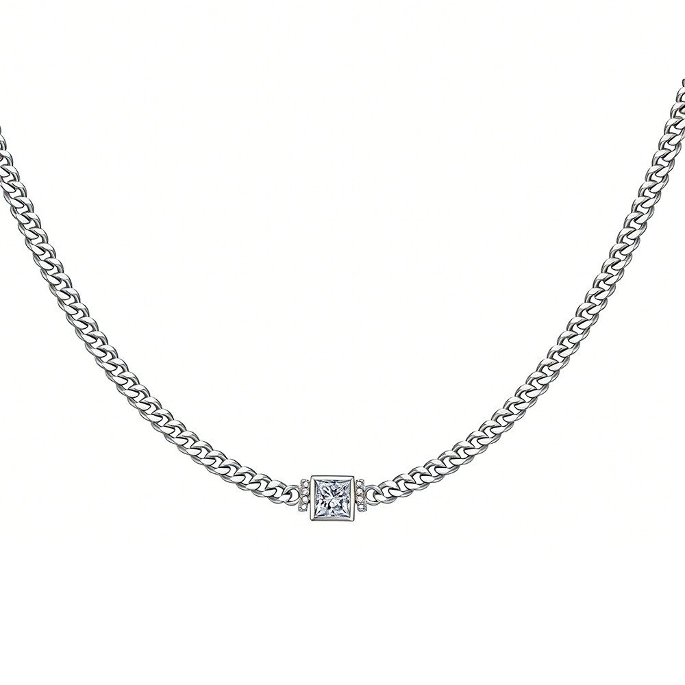 Sternvoll Goldkette IGI zert. VVS Cuban Collier 0.57 ct Diamanten 750 Gold, VVS Reinheit, 0.74 ct Gesamtkarat, IGI Zertifikat