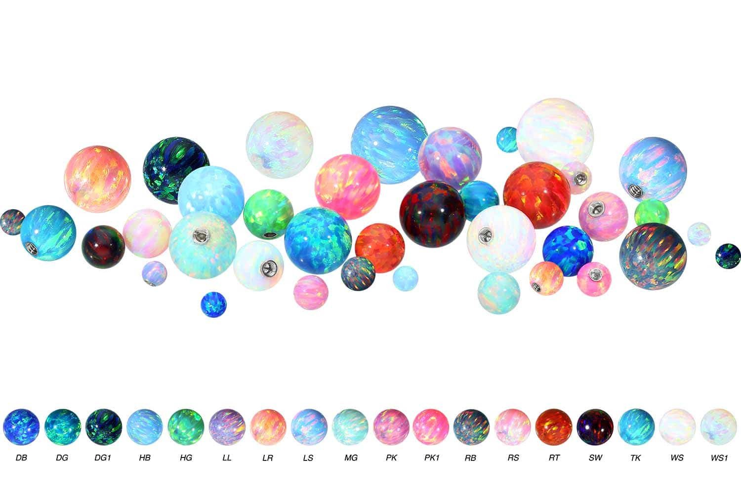 PIERCINGLINE Piercing-Set Synthetischer Opal Schraubkugel mit Chirurgenstah günstig online kaufen