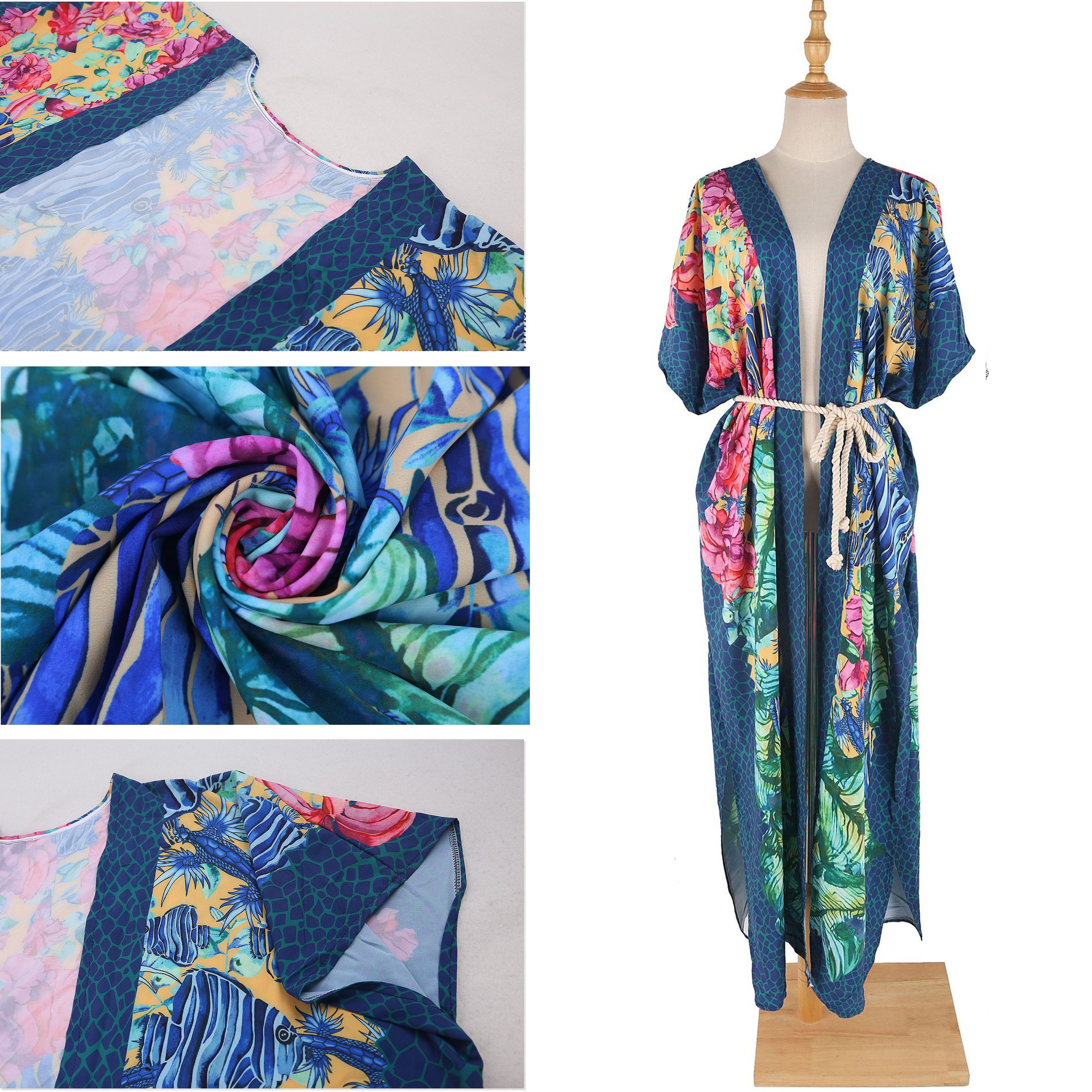 Strandkleid Strandtunika Bikini-Überwurf Bikini-Abdeckung langer Cardigan