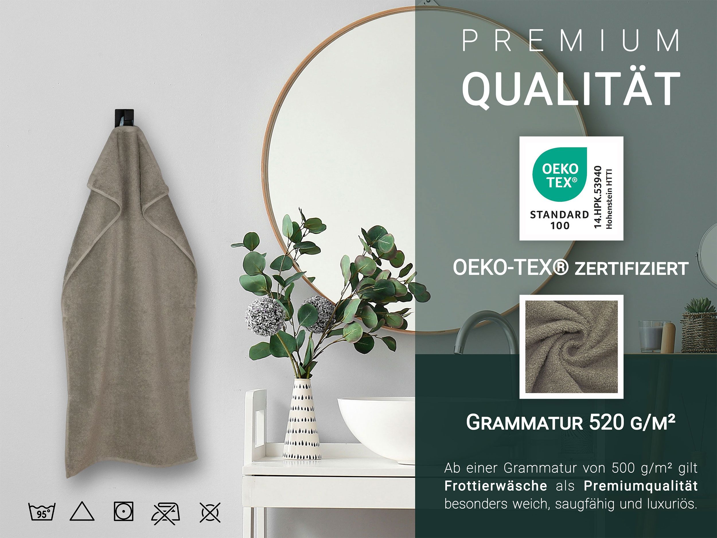 ZOLLNER Handtücher, Walkfrottier (6-St), 50 x 100 cm, 100% Baumwolle, vom H günstig online kaufen
