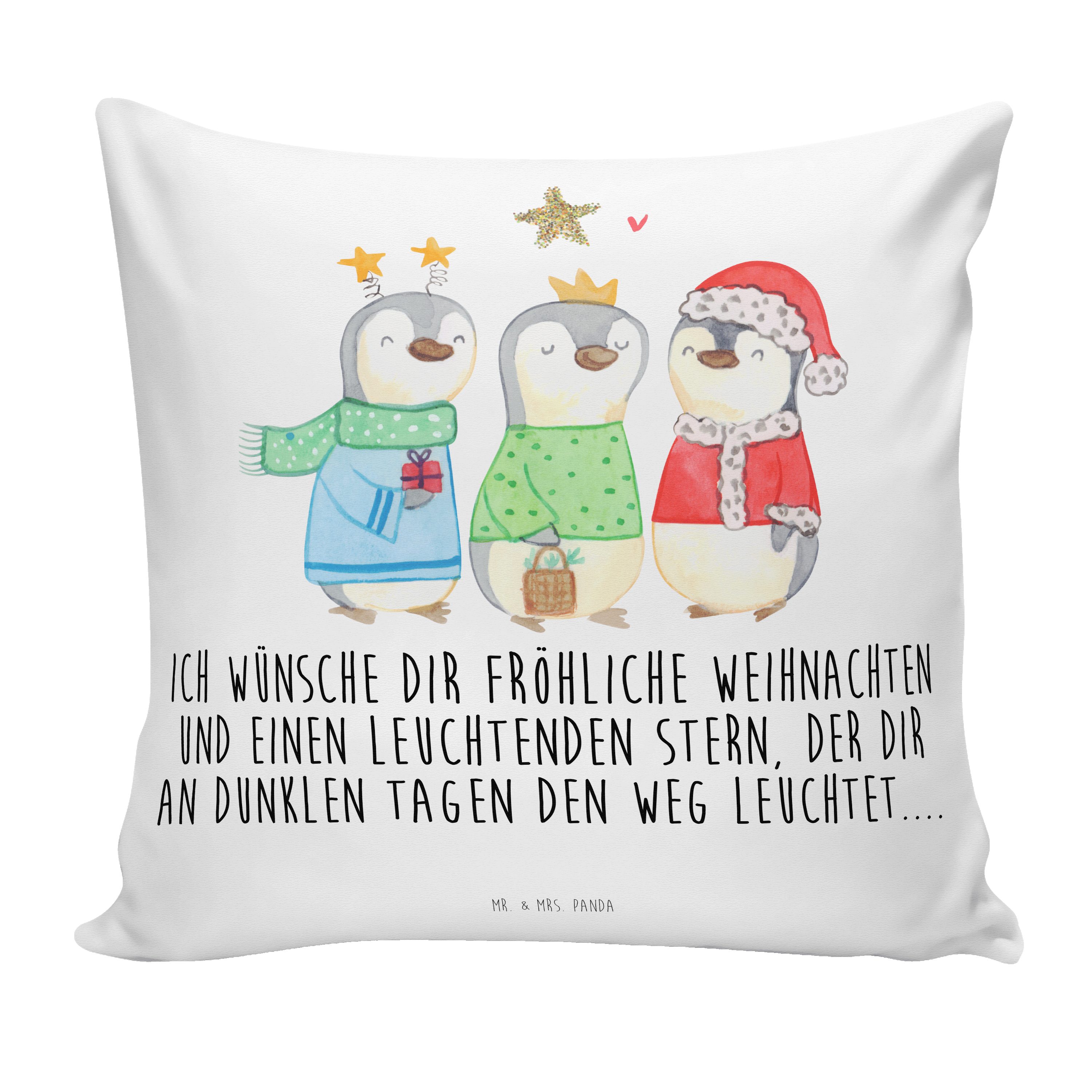 Mr. & Mrs. Panda Dekokissen Winterzeit Heilige drei Könige - Weiß - Geschenk, Weihnachtsmann, Dek