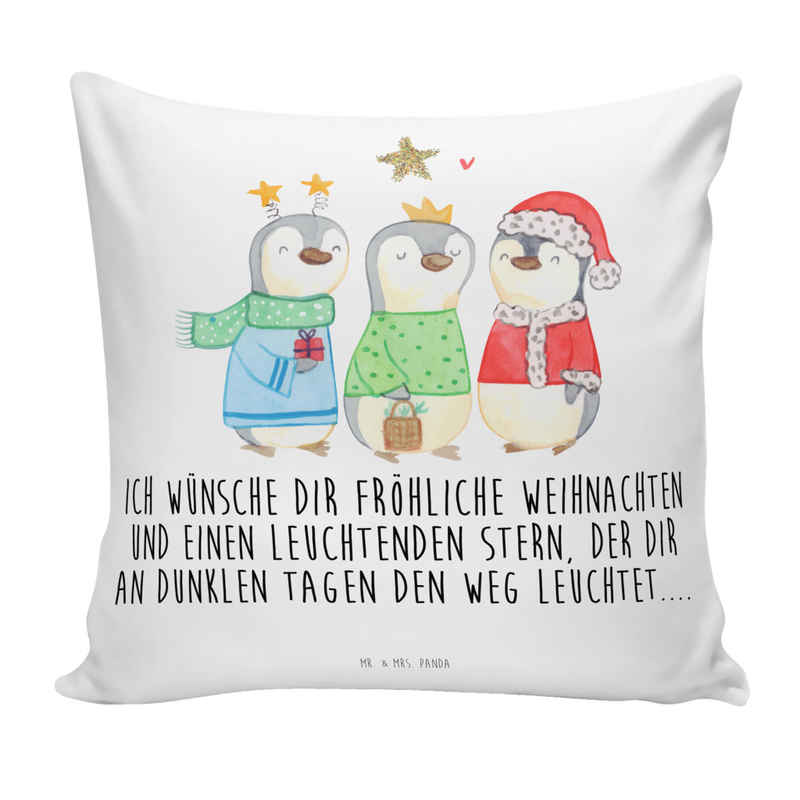 Mr. & Mrs. Panda Dekokissen »Winterzeit Heilige drei Könige - Weiß - Geschenk, Weihnachtstage, Dek«