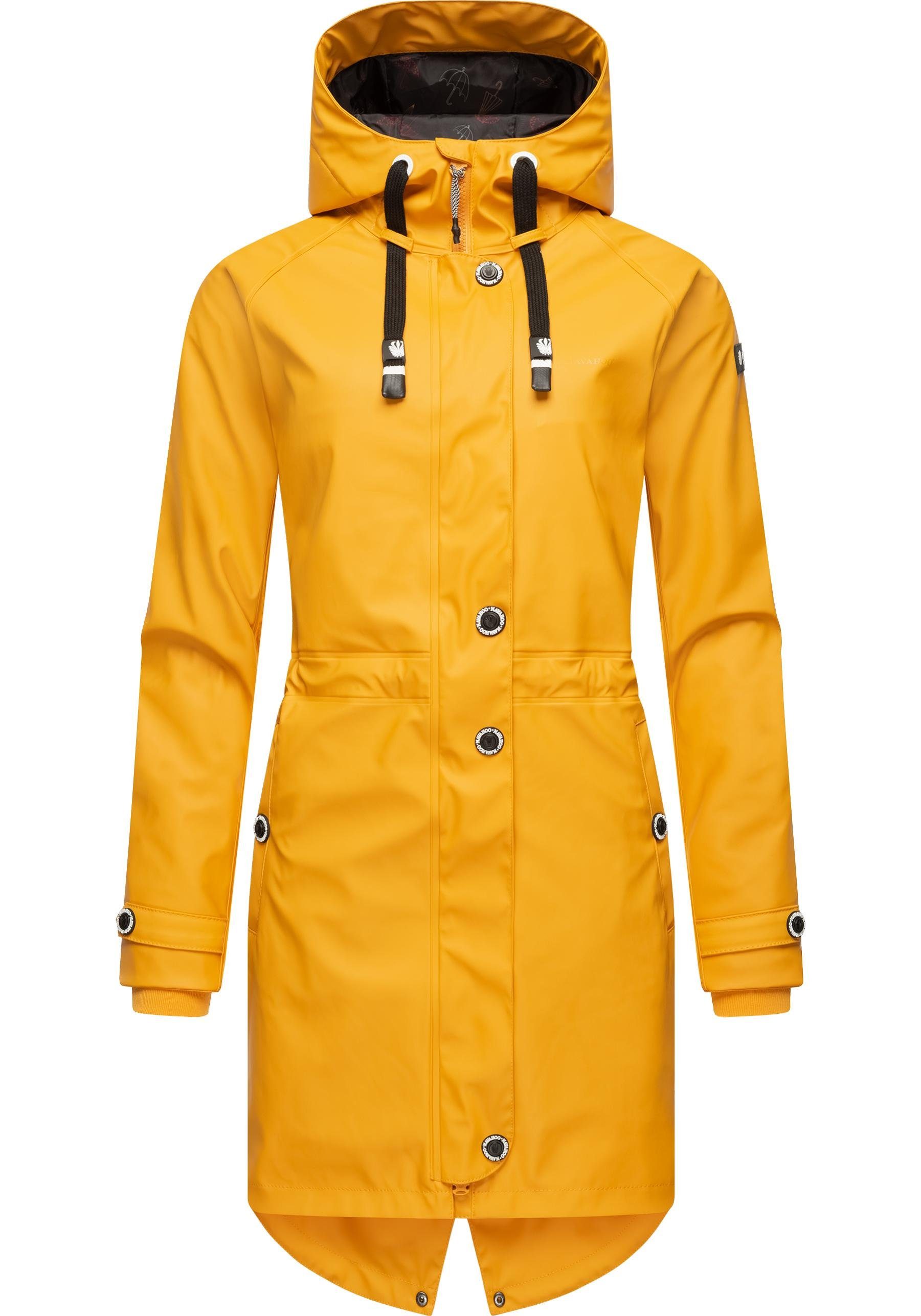 Damen Rainy Kapuze Regenmantel Regenjacke gelb Flower Navahoo modischer mit