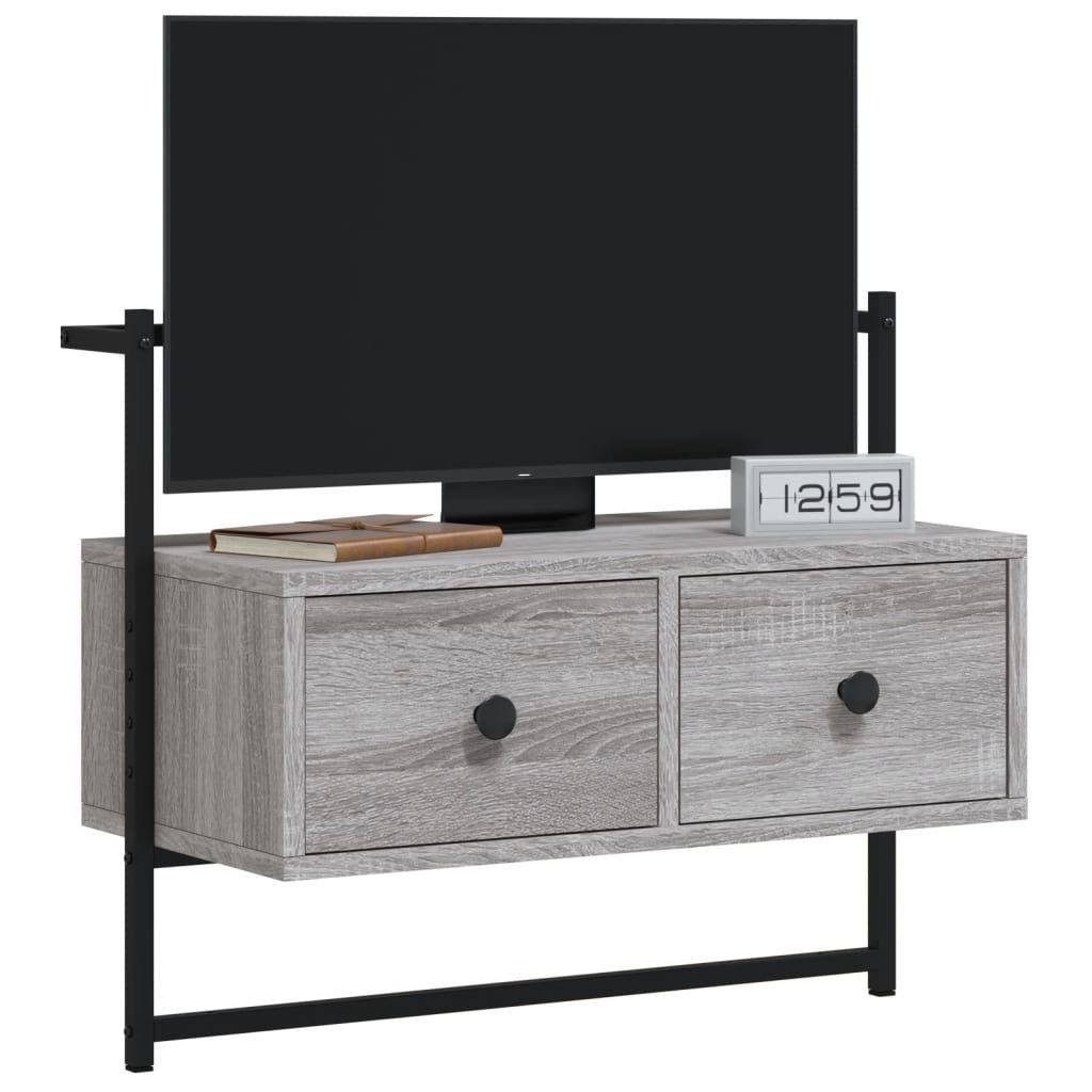 vidaXL TV-Wand TV-Wandschrank Grau Sonoma 60,5x30x51 cm Holzwerkstoff, (1-St)
