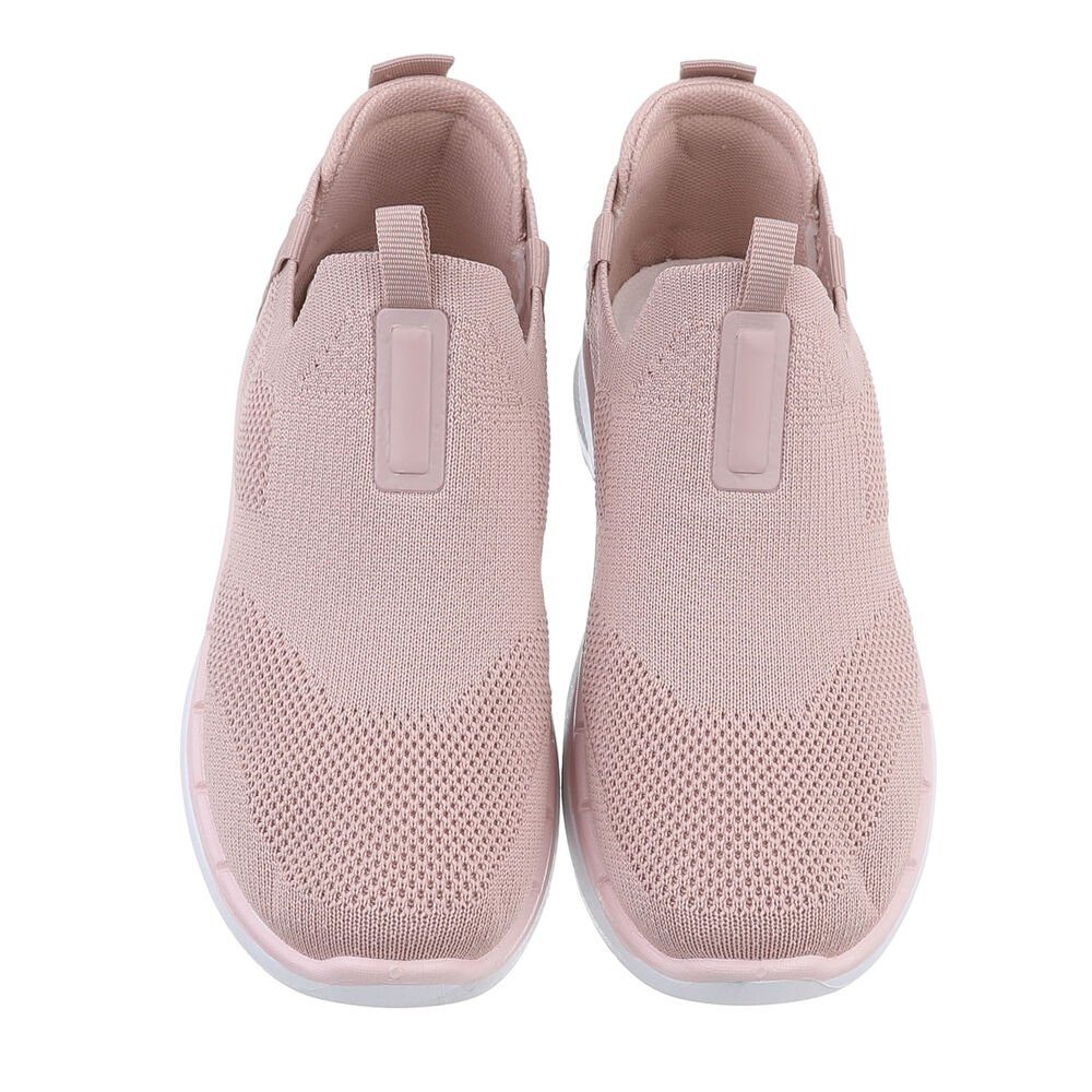 Ital-Design Damen Low-Top Freizeit Sneaker (85878574) Flach Sneakers Low in Altrosa