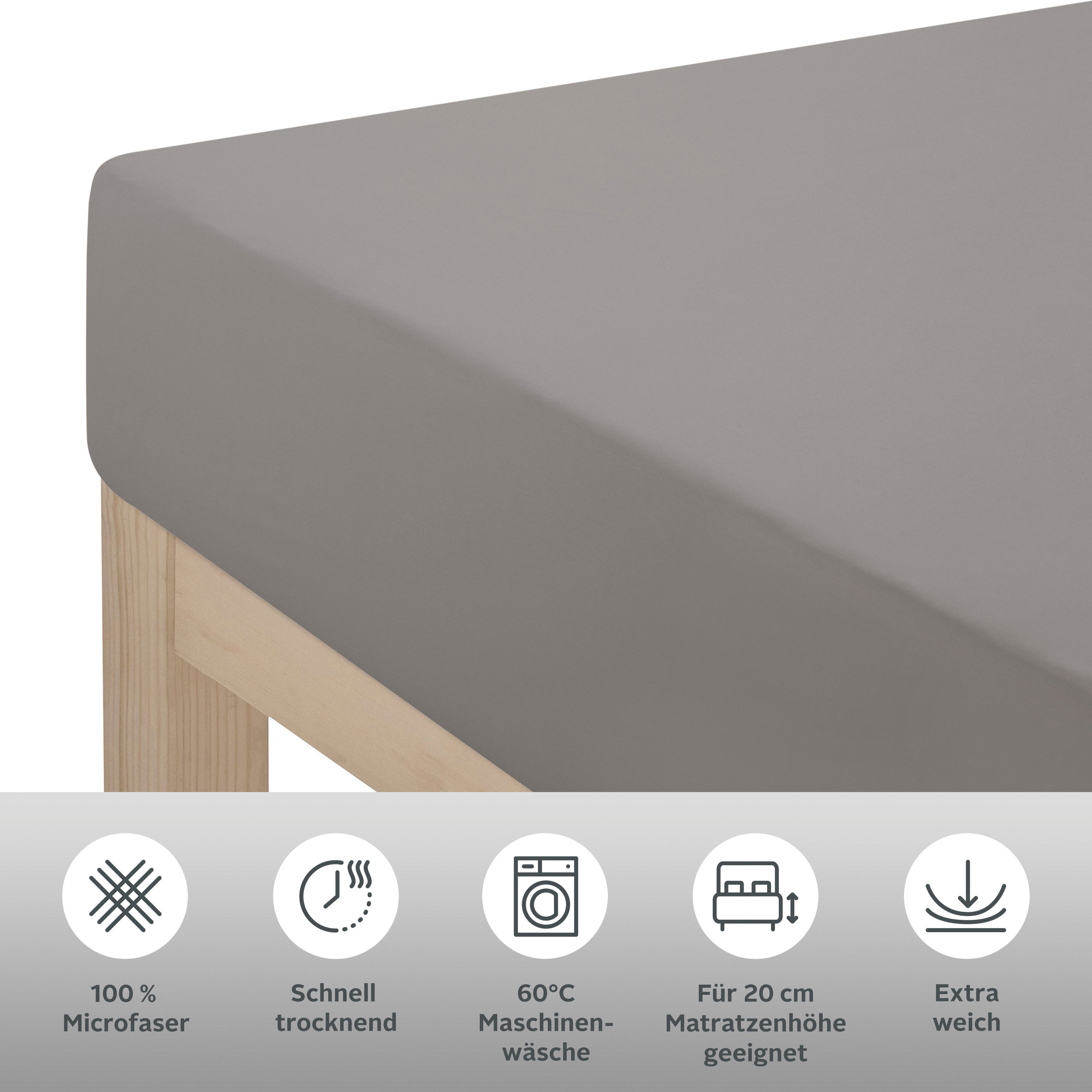 OTTO home Spannbettlaken Desner, Microfaser, Gummizug: rundum, (1 Stück), Mikrofaser, für Matratzen bis 20cm Höhe, 100% Polyester, Bettlaken – Bild 2 von 5