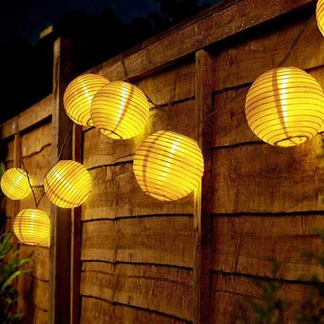 Salcar LED-Lichterkette Lampions Lichterkette Outdoor Laterne LED