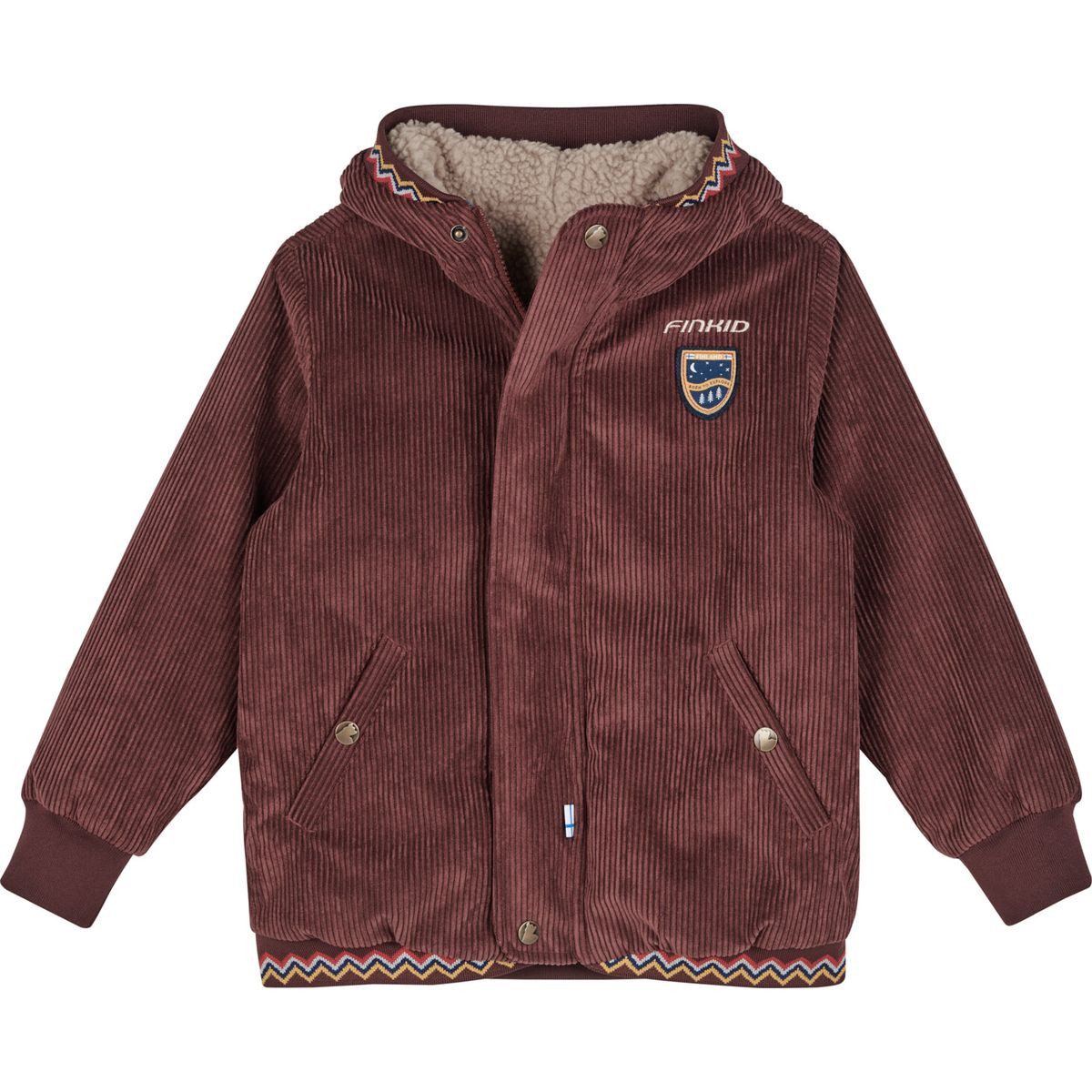 Finkid Hardshelljacke Juuri Cord Wendbare Kinderjacke mit wasser- und winddichten Eigenschaften, aus