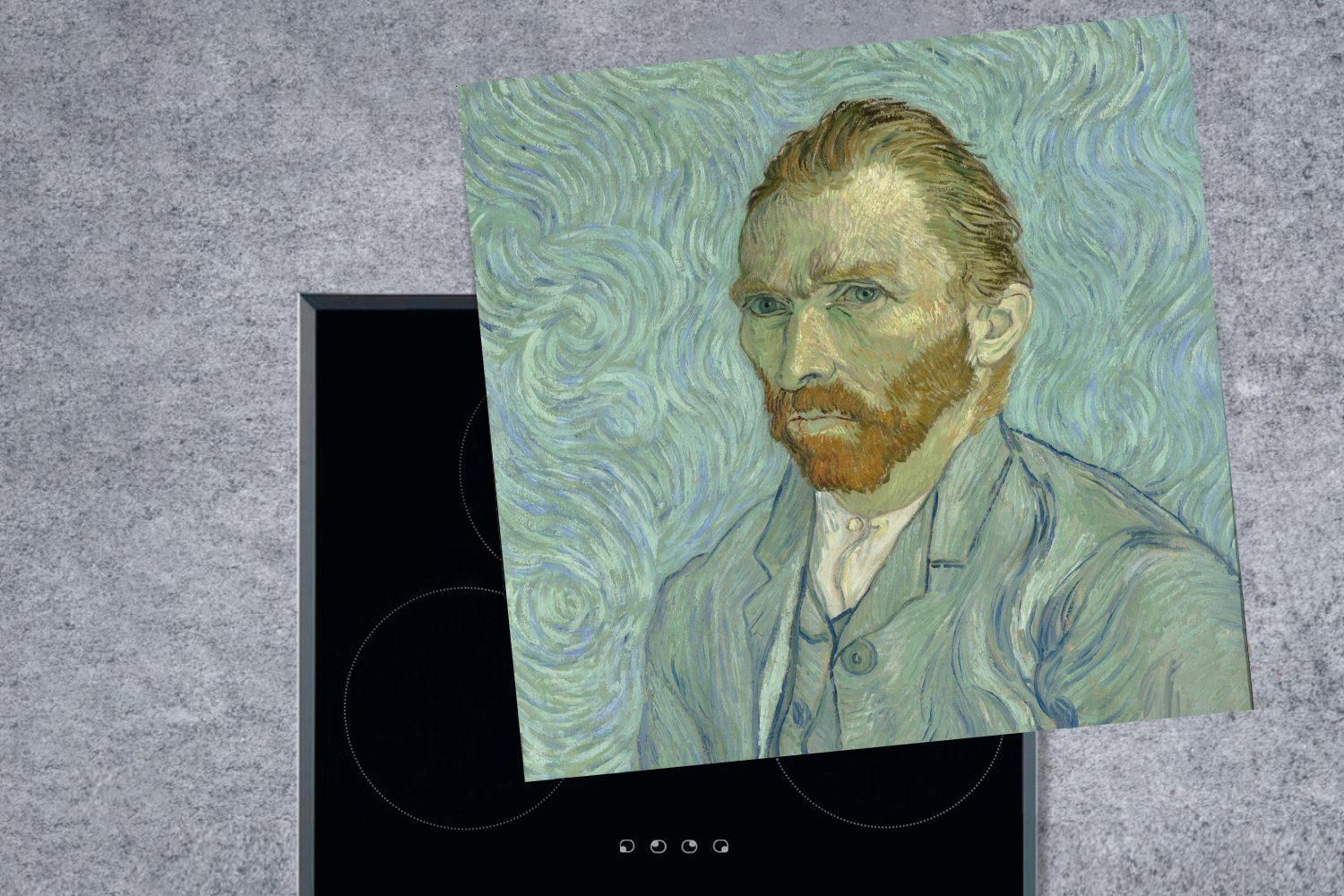 Ceranfeldabdeckung, Vincent Selbstporträt MuchoWow - tlg), von Gemälde Vinyl, Gogh, Herdblende-/Abdeckplatte für küche (1 Arbeitsplatte 78x78 cm, van