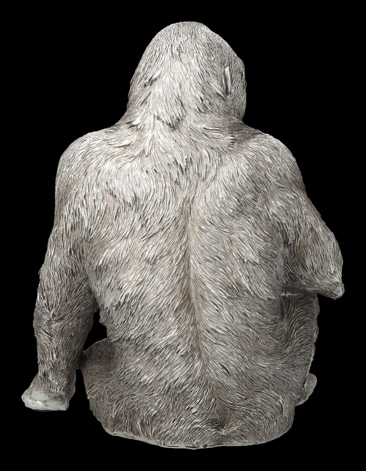 Dekofigur GmbH - Figuren Shop Tier Figur - Affe Gorilla Antik-Silber Dekofigur