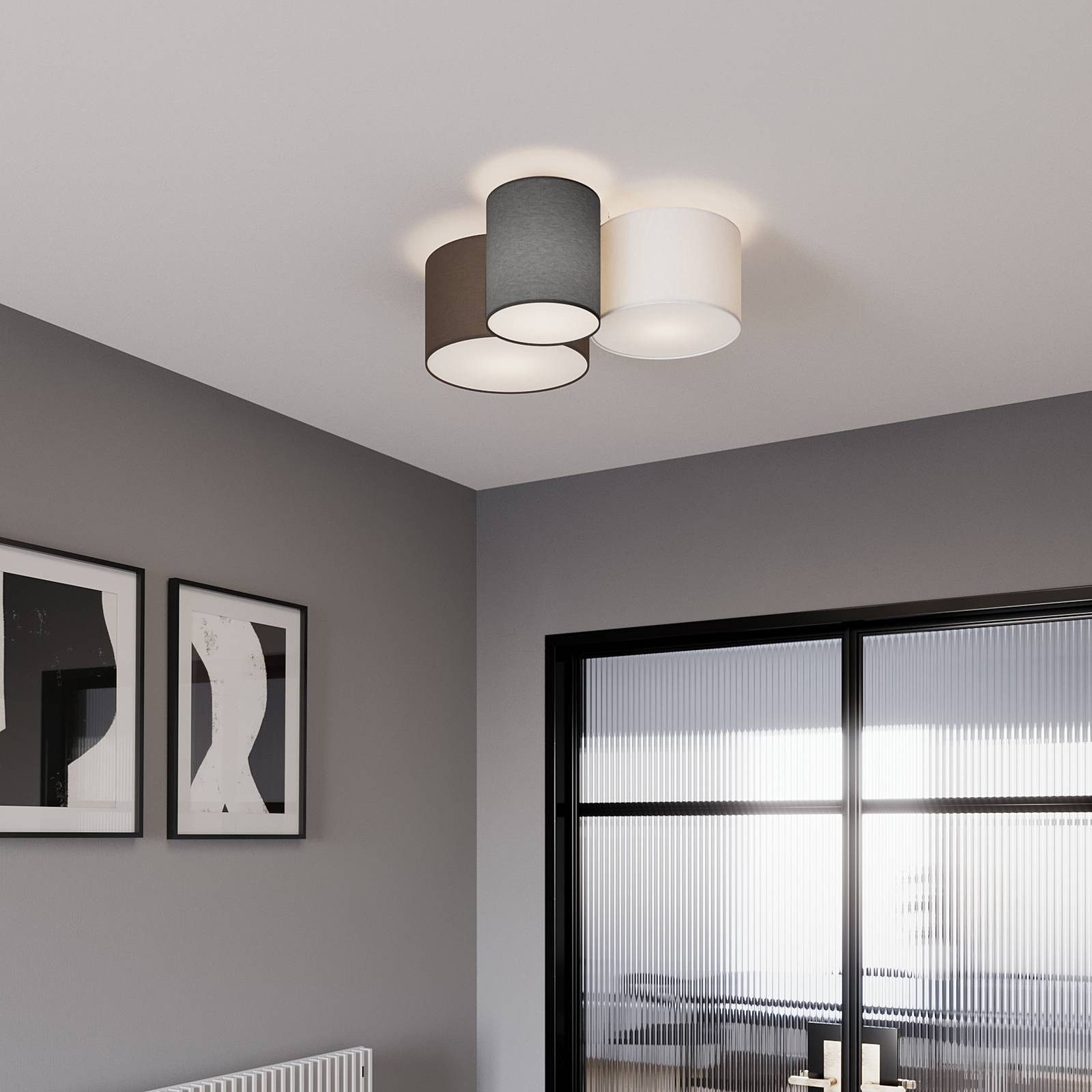 Lindby Deckenleuchten Laurenz, Alu IP20, 3 x 15 W