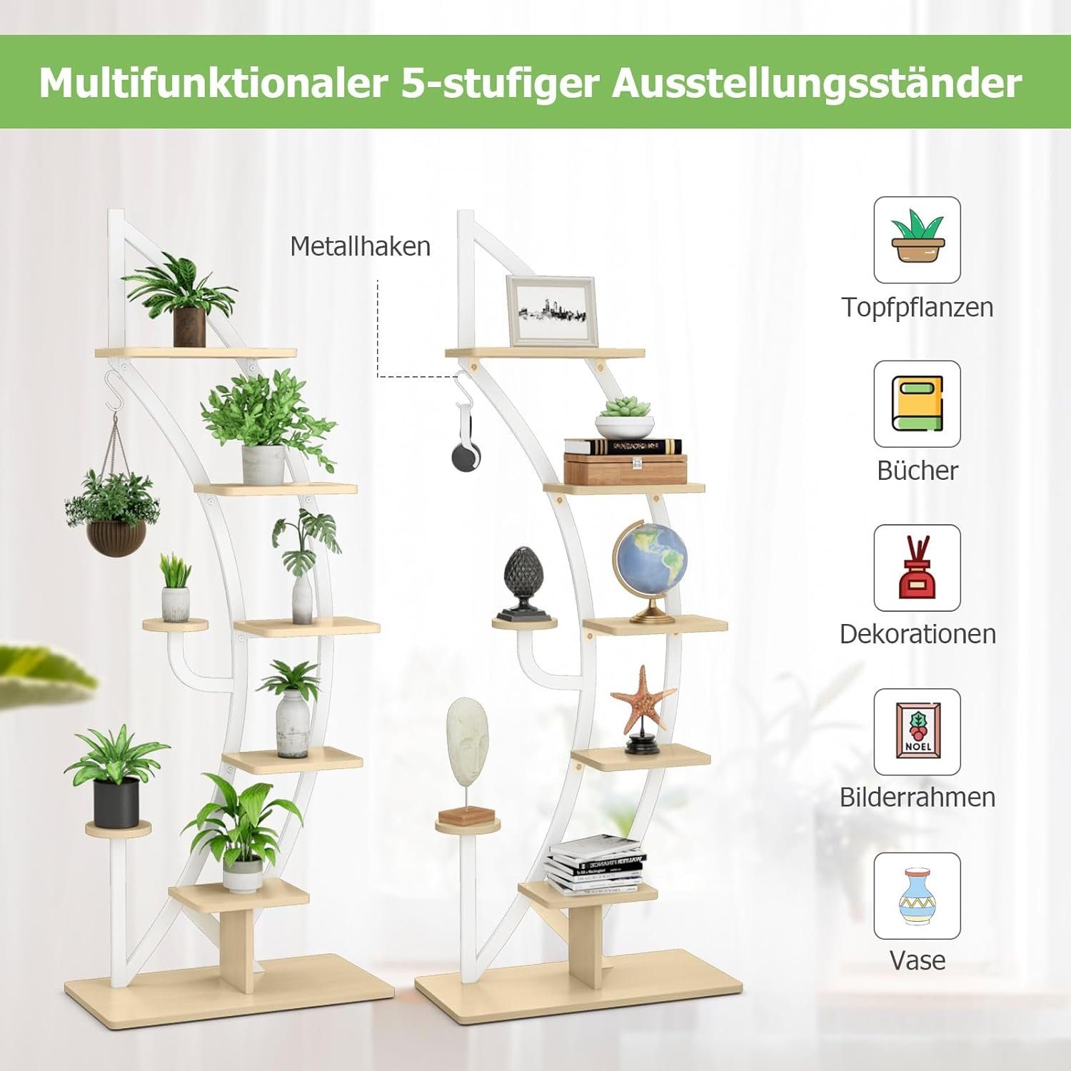 KOMFOTTEU Blumenständer 6-stöckiger Pflanzenständer (2 St), günstig online kaufen