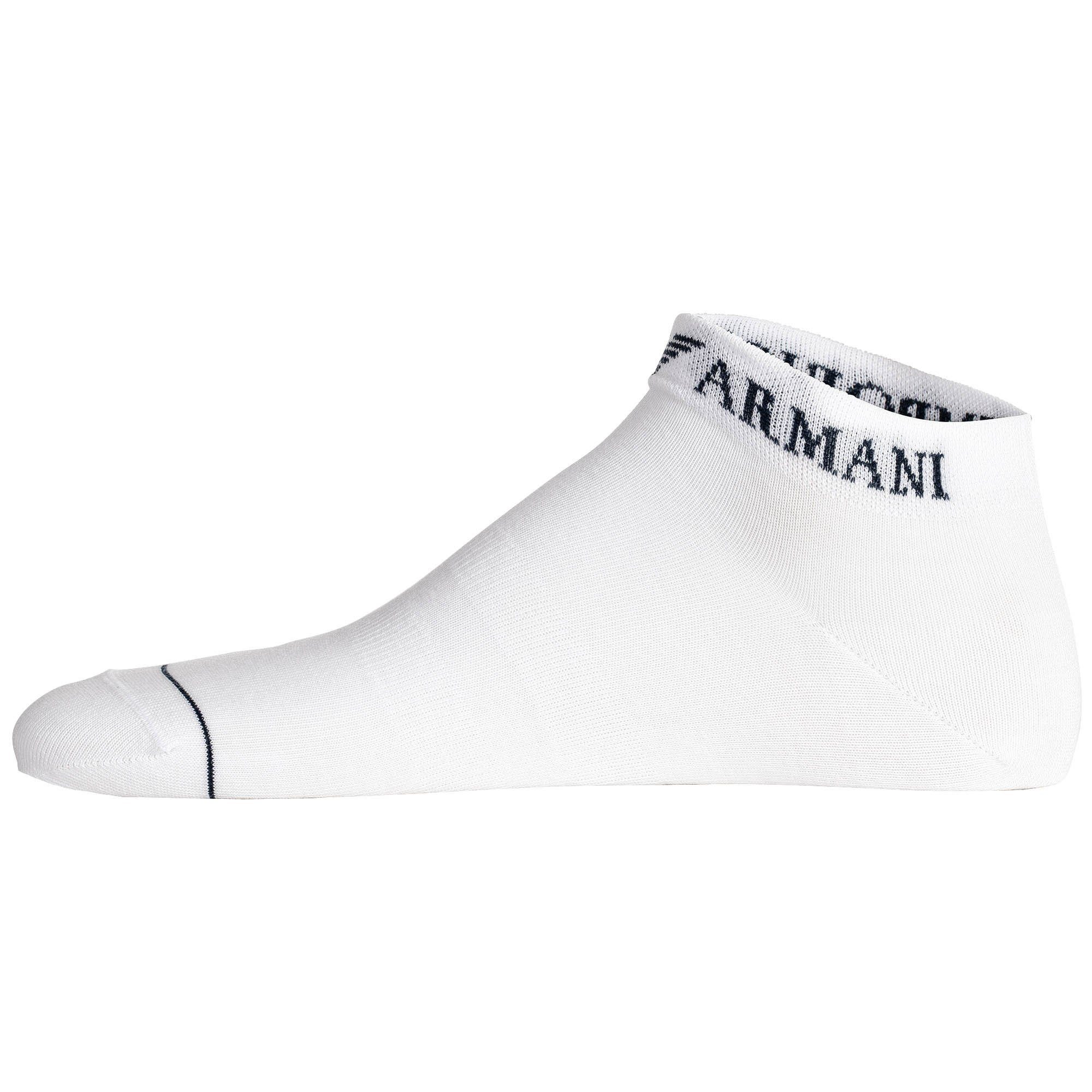 Emporio Armani Sneakersocken Herren Socken 3er Pack Baumwolle EXTENDED LOGO (Packung, 3er Pack)