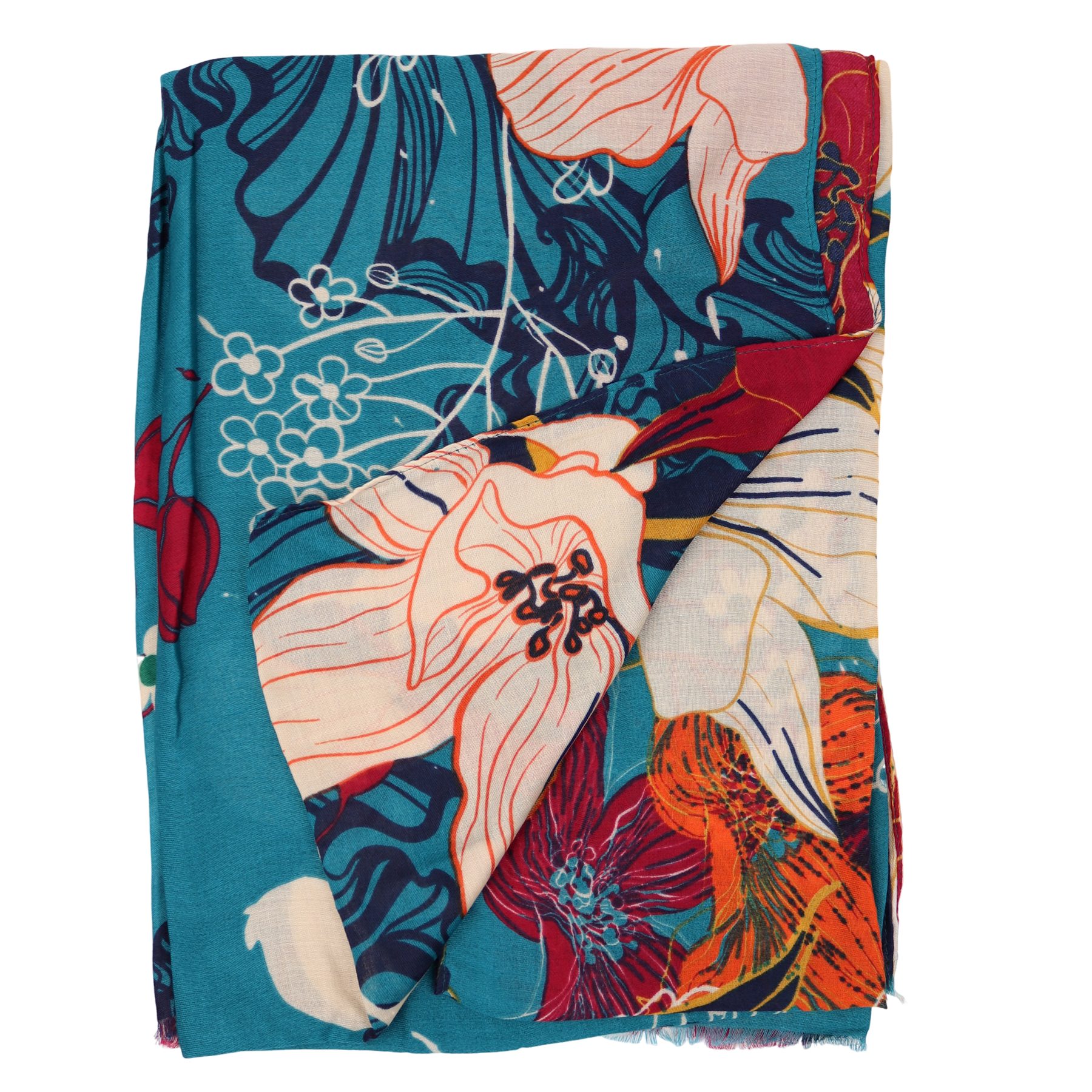 MIRROSI Modeschal Weich XXL ca.85x180cm Schal Bunt Blumen, (Kollektion Herb günstig online kaufen