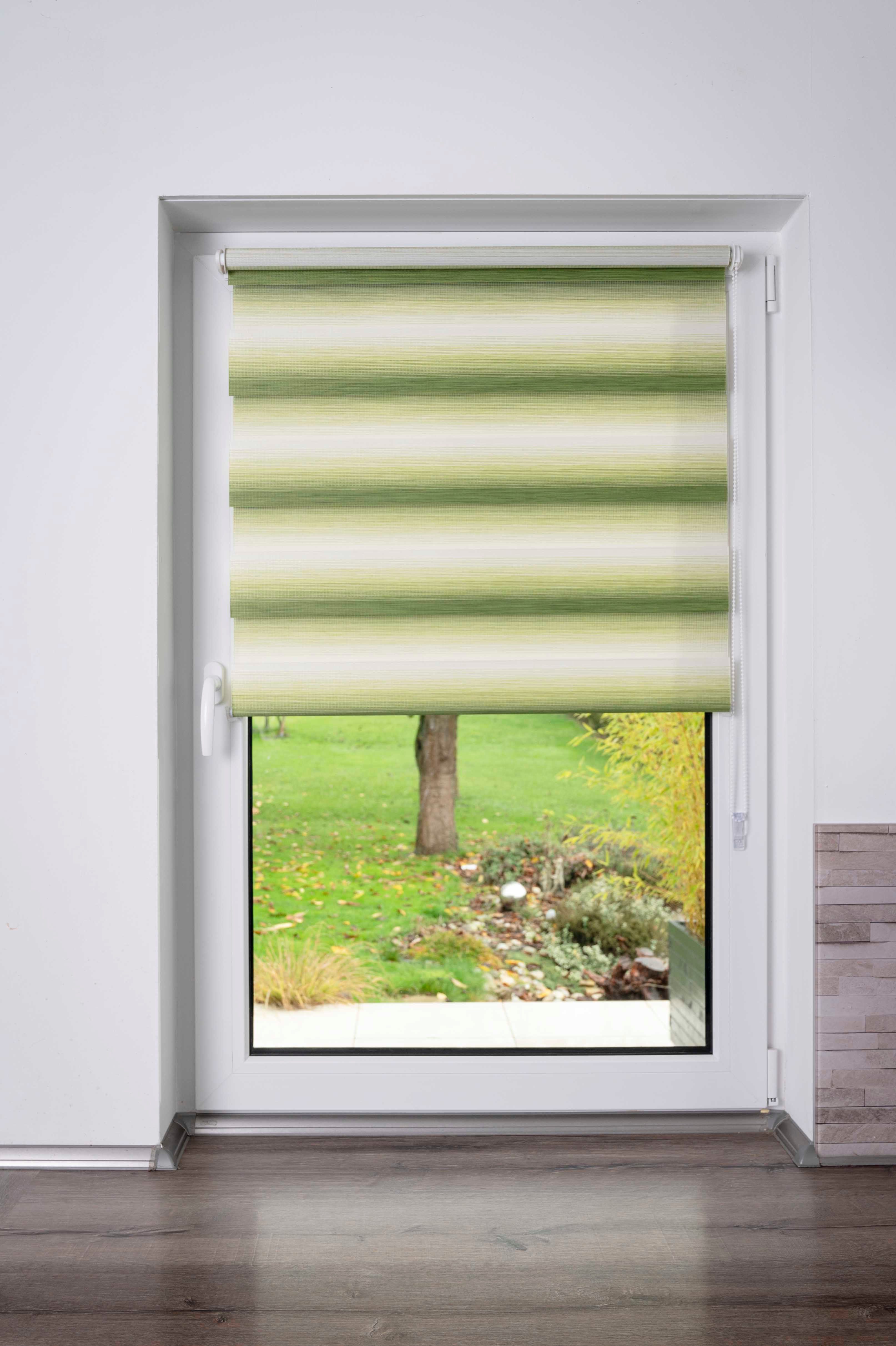 Doppelrollo mit schönen Farbverlauf, K-HOME, Lichtschutz, ohne Bohren, freihängend, Klemmfix – Bild 4 von 5