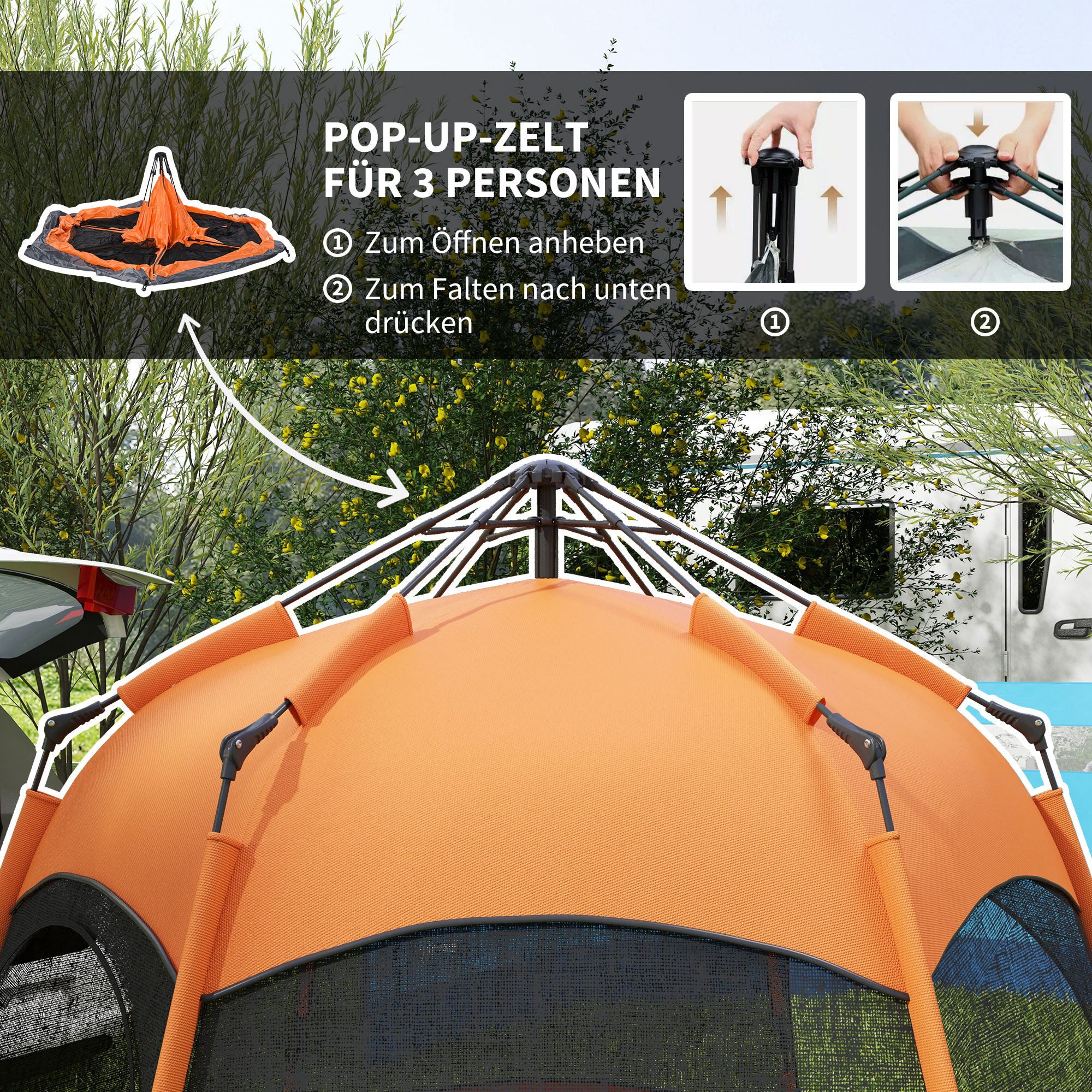 MC Star Kuppelzelt Familienzelt Quick-Up-Zelt Doppelwandzelt günstig online kaufen