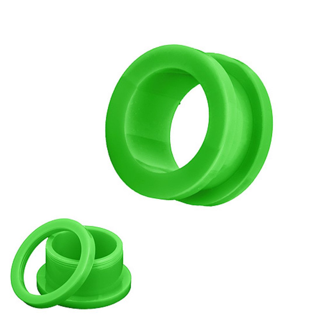 Taffstyle Plug Flesh Schraub Tunnel Kunststoff Grün 6mm, Ohrpiercing Ohr Ear Flesh Tunnel Plug Piercing