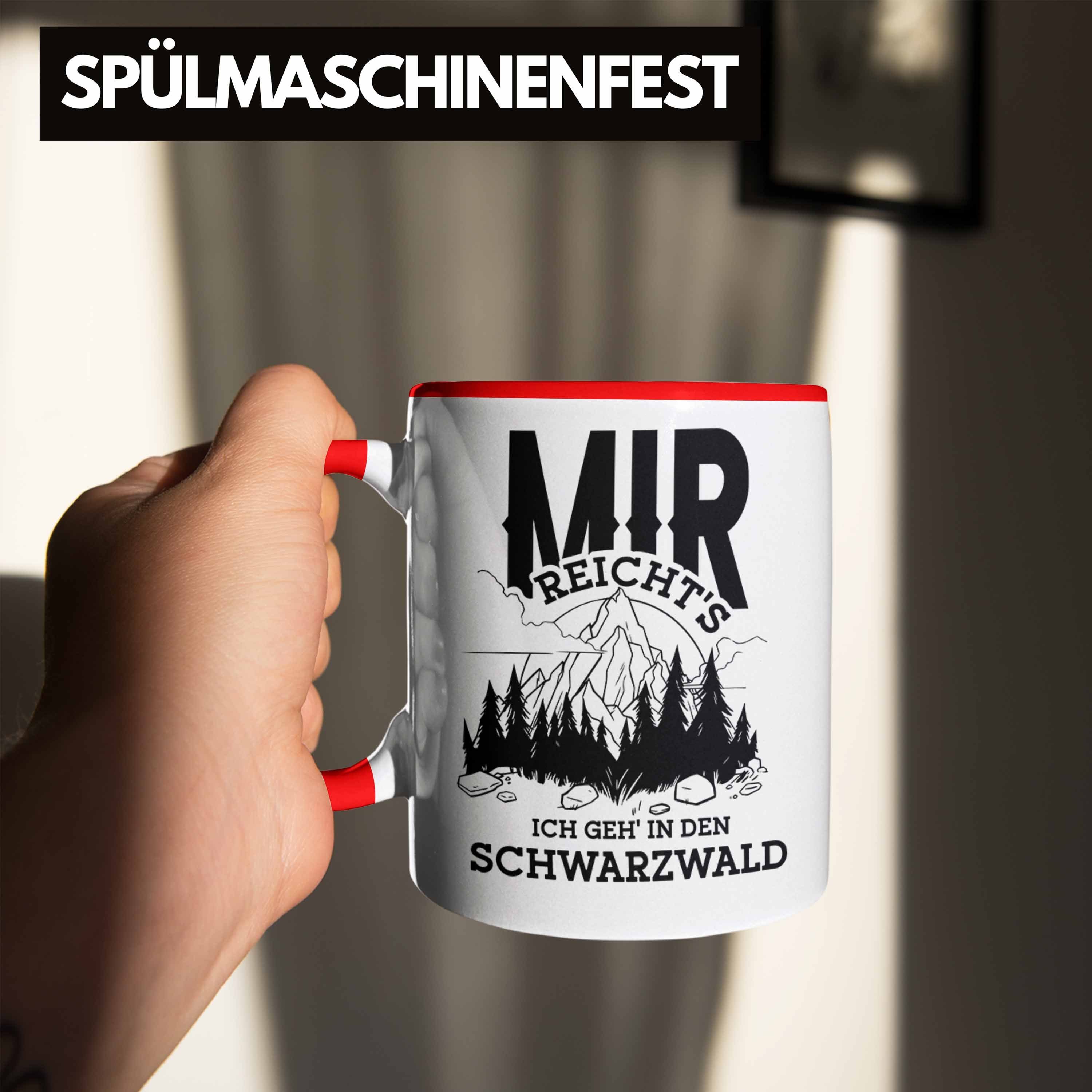 Naturfre Spruch Rot Tasse Tasse Trendation Schwarzwald lustigem - mit Wanderer für Geschenk