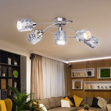 etc-shop LED Deckenspot, Leuchtmittel inklusive, Warmweiß, Decken Strahler Samt Spot Lampe Wohn Schlaf Zimmer Leuchte silber im