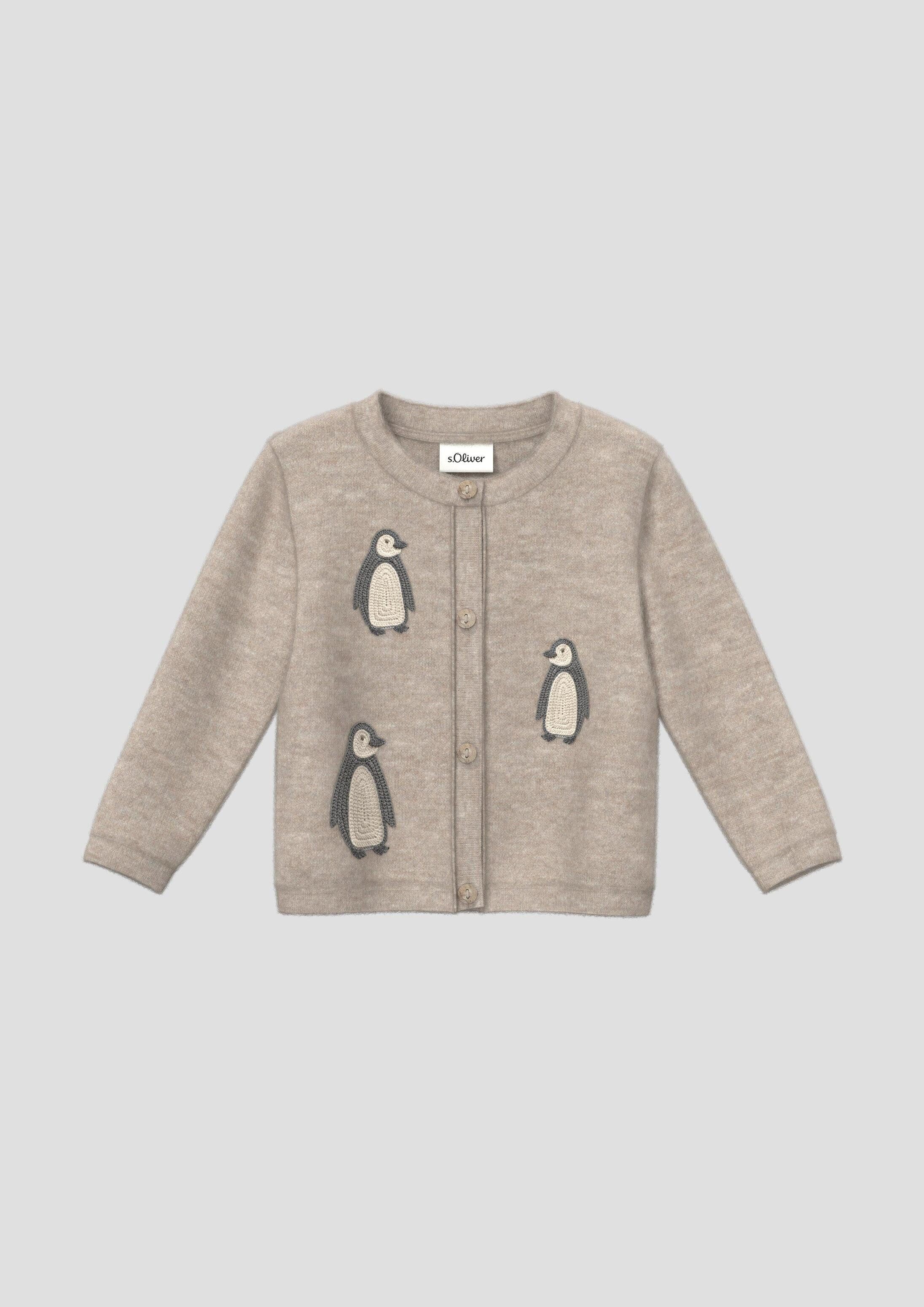 s.Oliver Cardigan Strickjacke Kuschelige Unisex Strickjacke mit Applikation