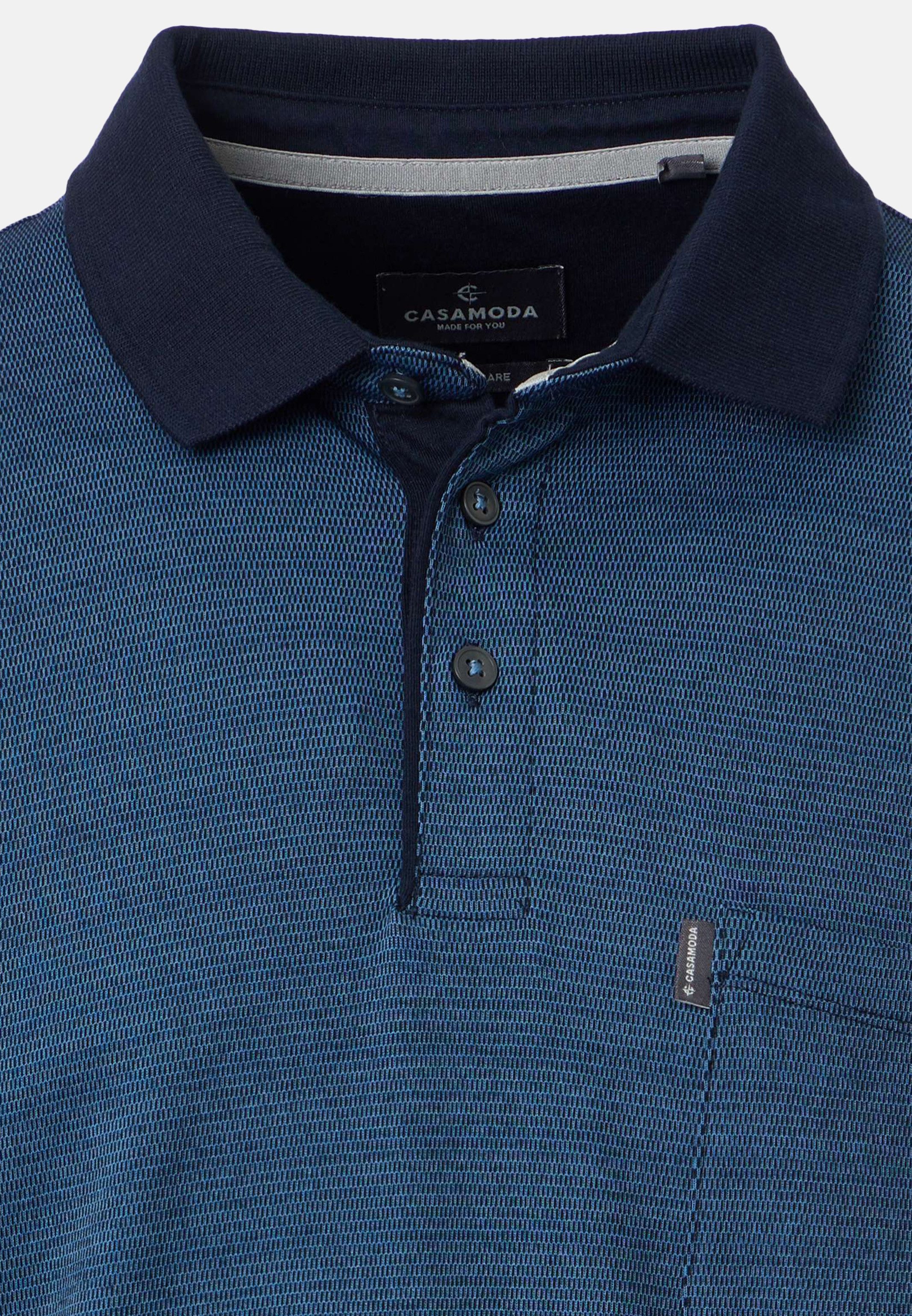 CASAMODA Langarm-Poloshirt Basic (1-tlg) Poloshirt - Baumwolle - Atmungsaktiv - Normale Passform – Bild 4 von 4