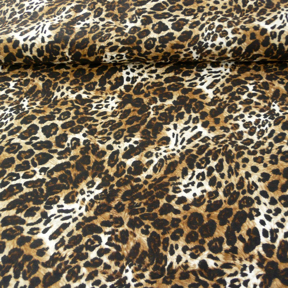 Stoff Polyamid Stoff elastisch Leopard braun 1,4m Breite