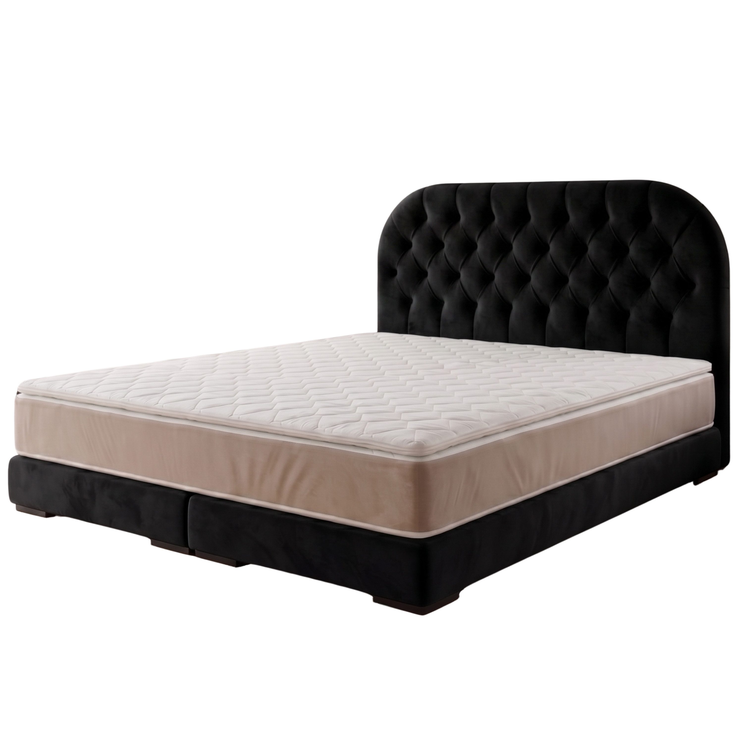 A&J MöbelLand GmbH Polsterbett LEON mit Kopfteil - Stilvolles Bettgestell für Ihr Schlafzimmer (Länge: 209 cm, Höhe Kopfteil: 110 cm, 4 Kopfteil-Varianten, 7 Größen zur Auswahl, Modernes Design, TOP ANGEBOT!, Inklusive Bettgestell), Komplettgestell-Set