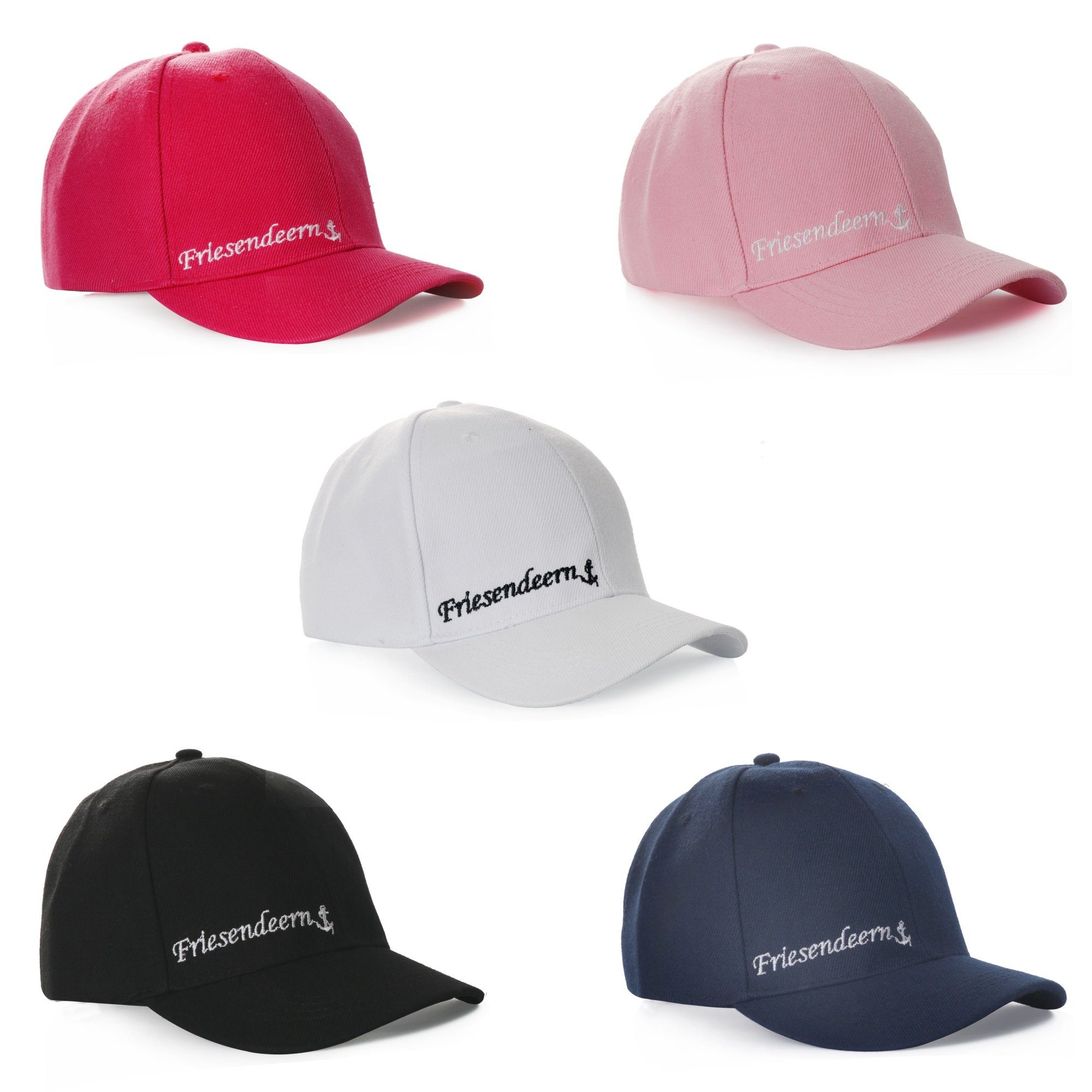 Frauen maritim Originelli Snapback rosa Cap Baseball Sonia Baseball Anker Cap "Friesendeern" Damen Mütze