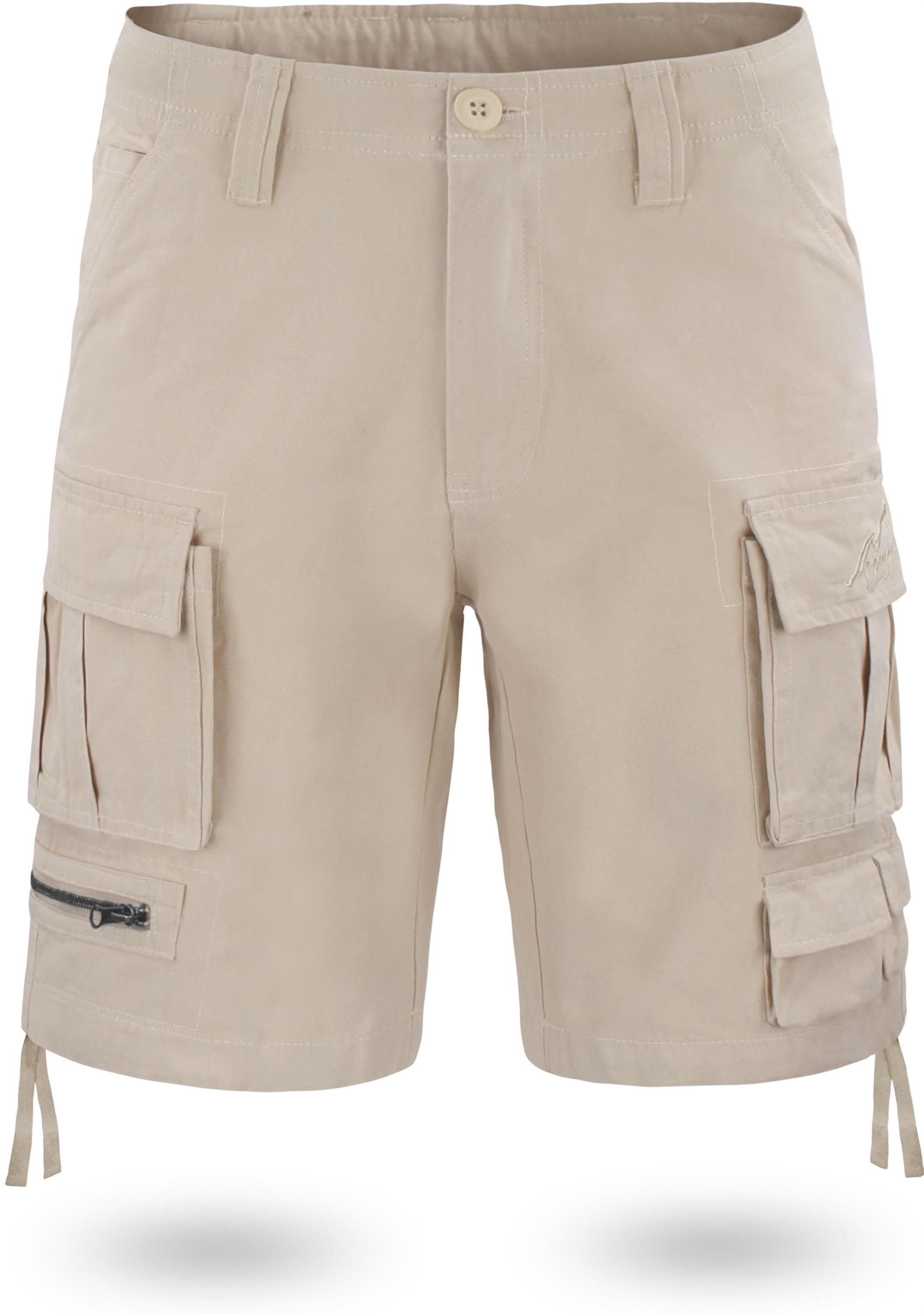 normani Bermudas Herren Shorts Atacama Vintage Shorts kurze Sommershorts Cargoshorts aus 100% Bio-Baumwolle Khaki