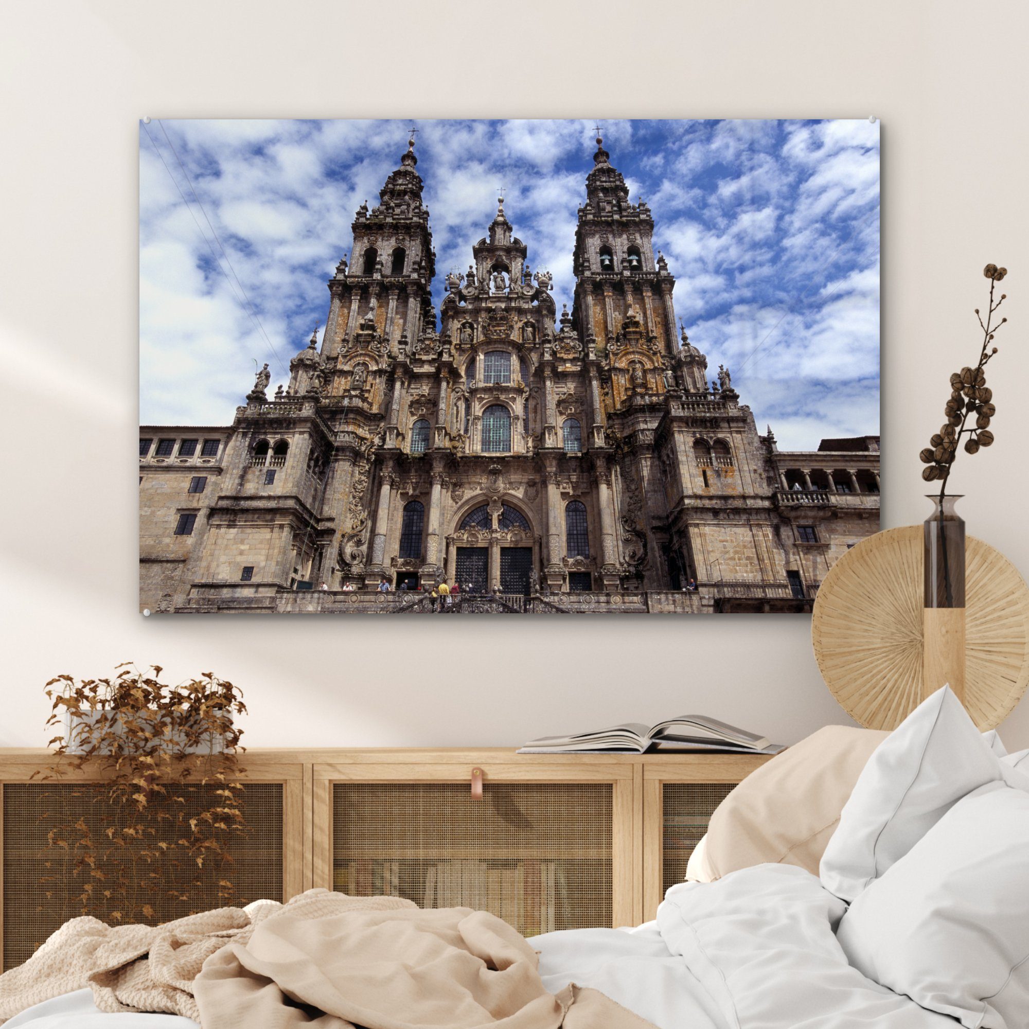 MuchoWow Acrylglasbild Spanien, & Santiago Acrylglasbilder von Schlafzimmer Compostela in St), Die Kathedrale Wohnzimmer de (1