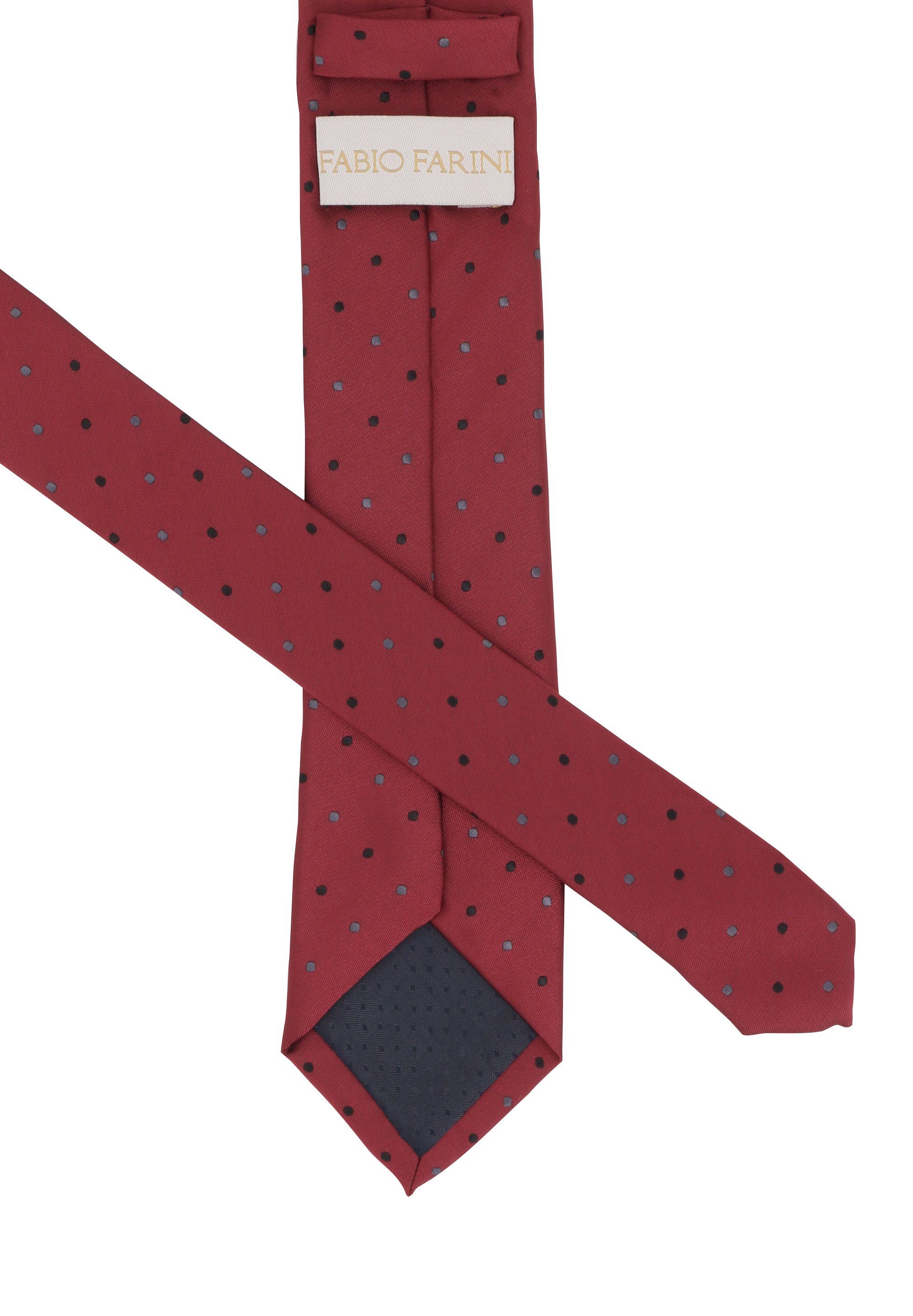 Box, Schlips in 6cm Herren mit (Schwarz, Schmal (ohne Rot - Krawatten Punkten Fabio Krawatte Farini Breite Grau) (6cm), verschiedene Gepunktet)