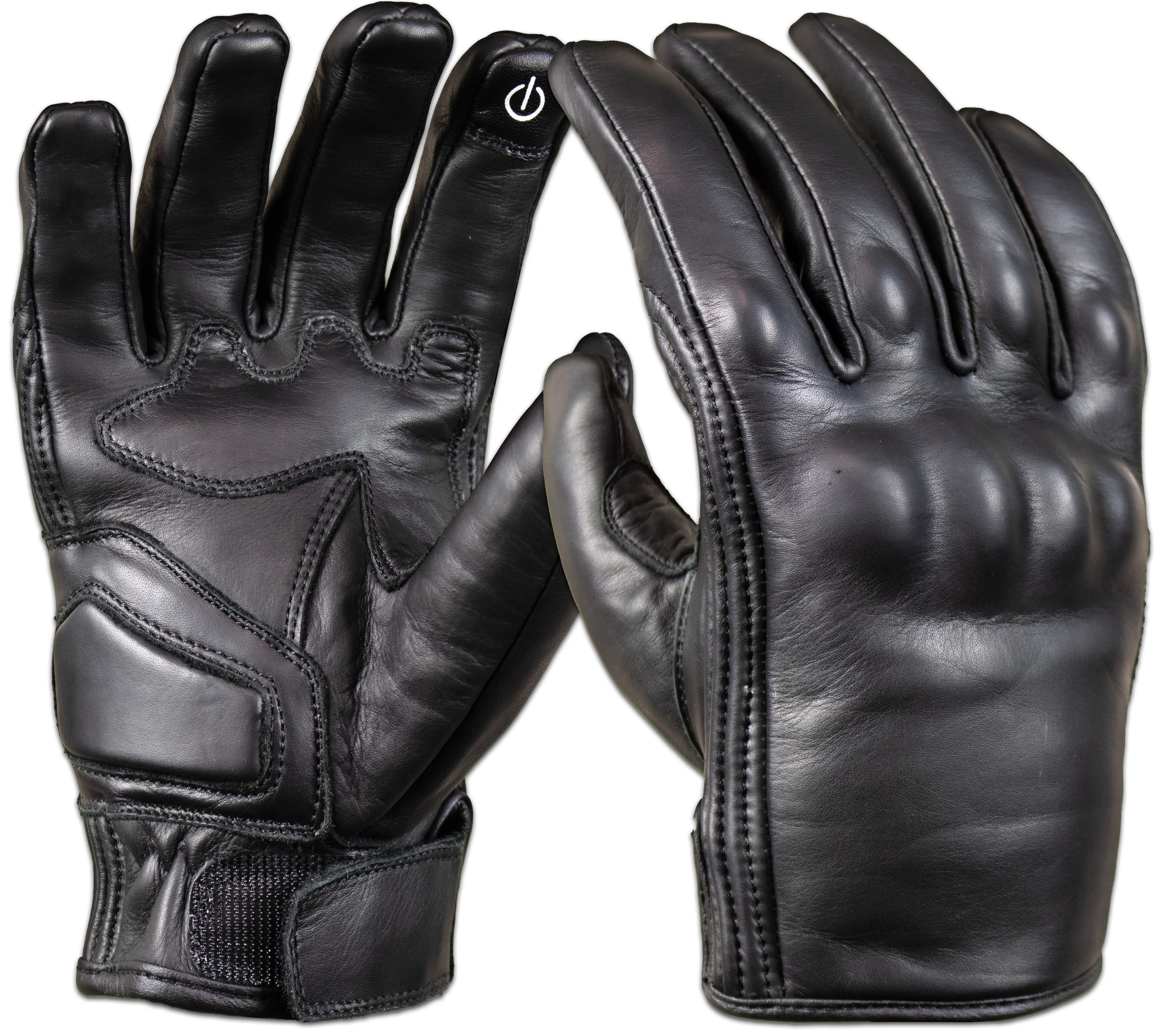 Motorradhandschuhe Herren Motorrad Lederhandschuh mit Vollschutz & Komfortpolster